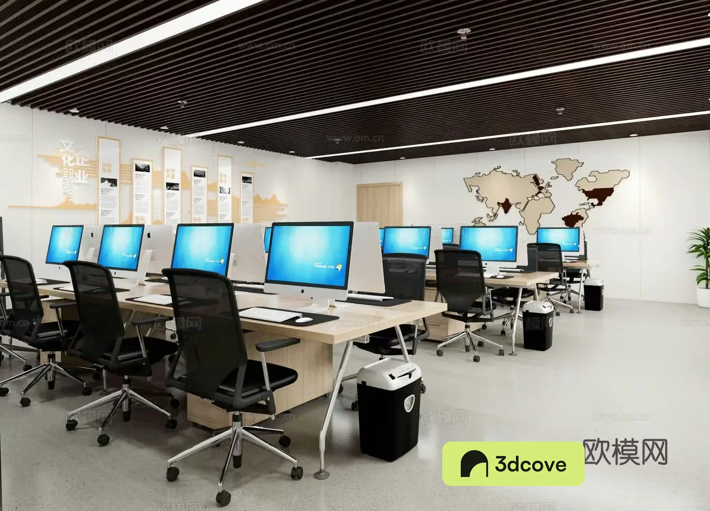 Modern employee office space