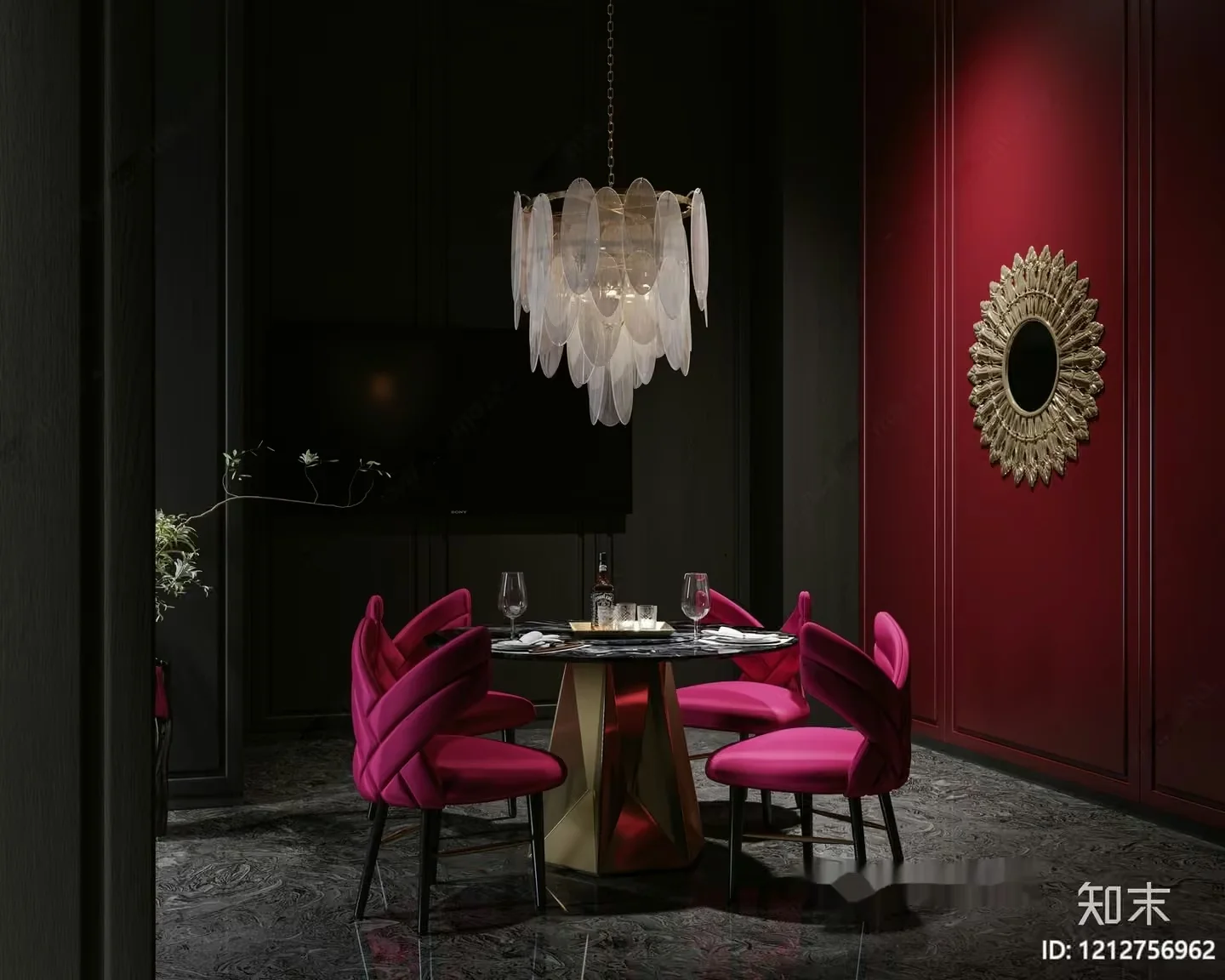 Modern Dining Room 3D Model – 13405 – VRAY Render