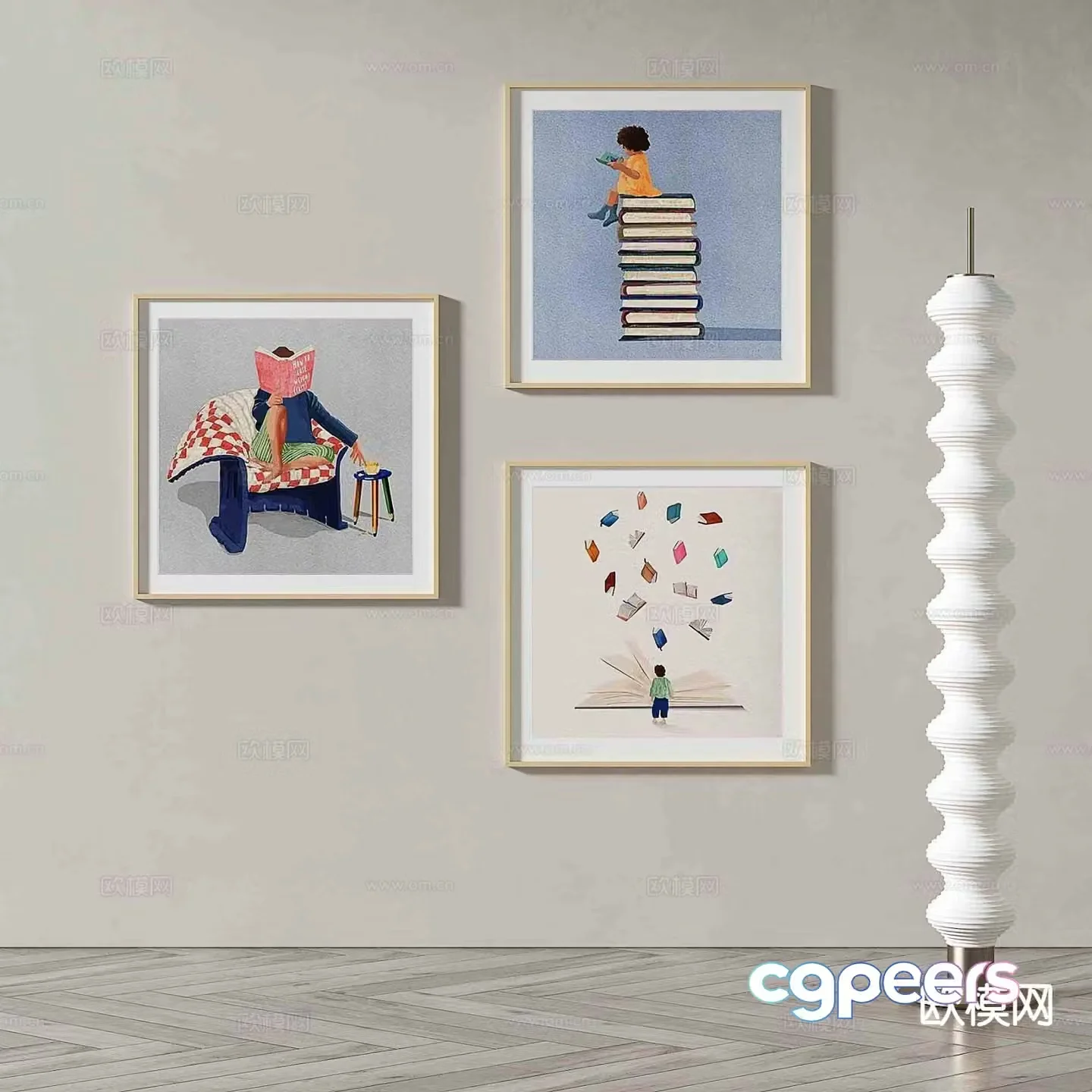 Art painting cartoon painting decorative painting 3d model