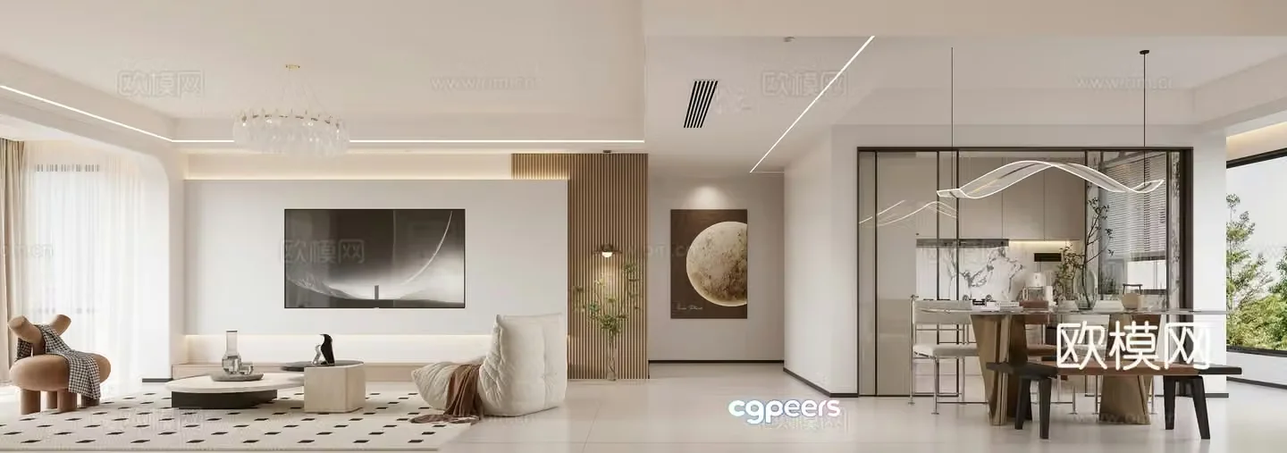 Modern guest restaurant 3d model