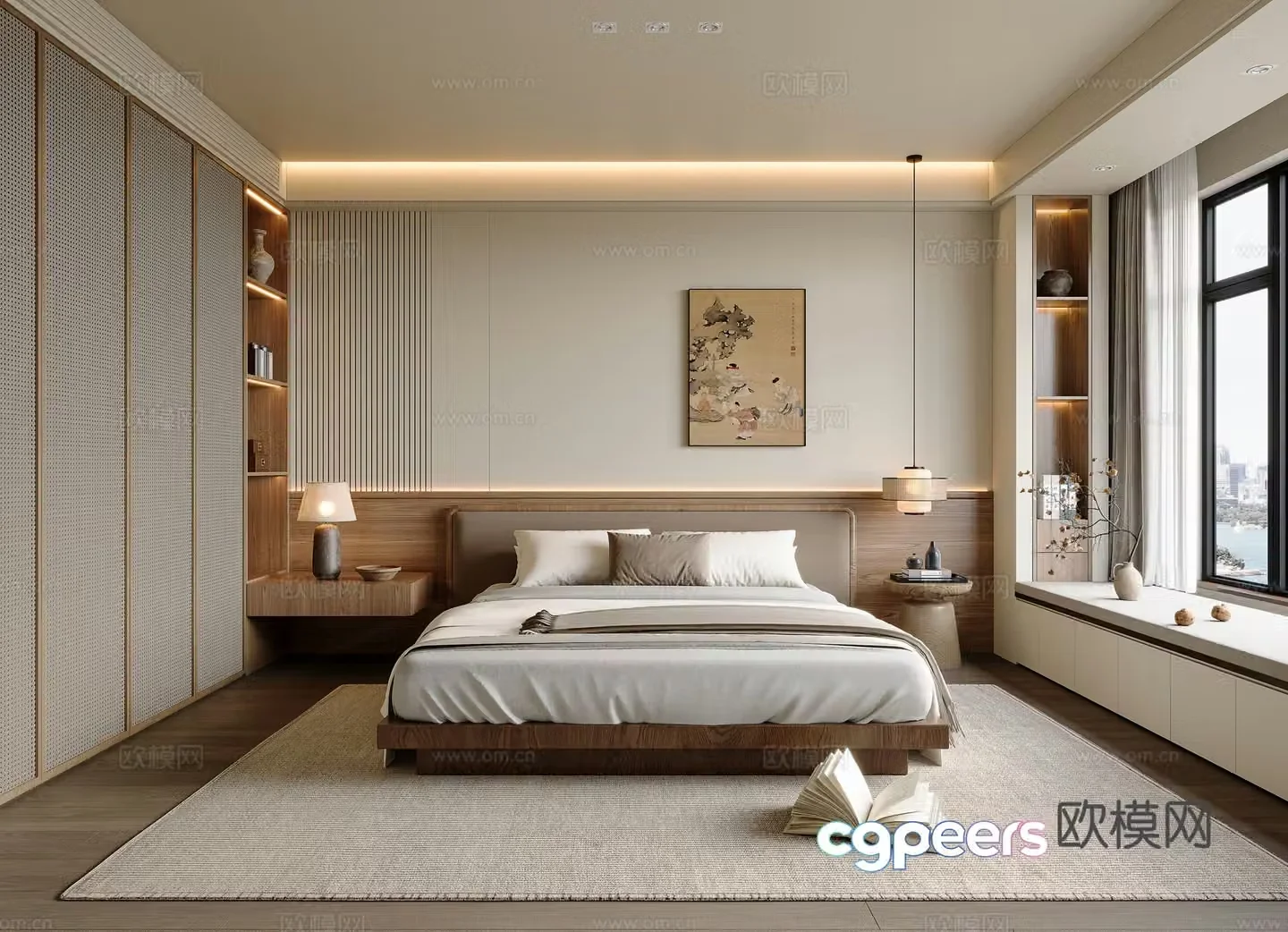 New Chinese style Song style bedroom 3D model