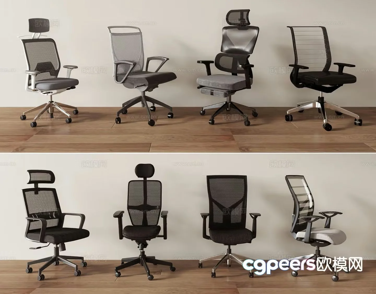 Modern office chair gaming chair computer chair 3d model