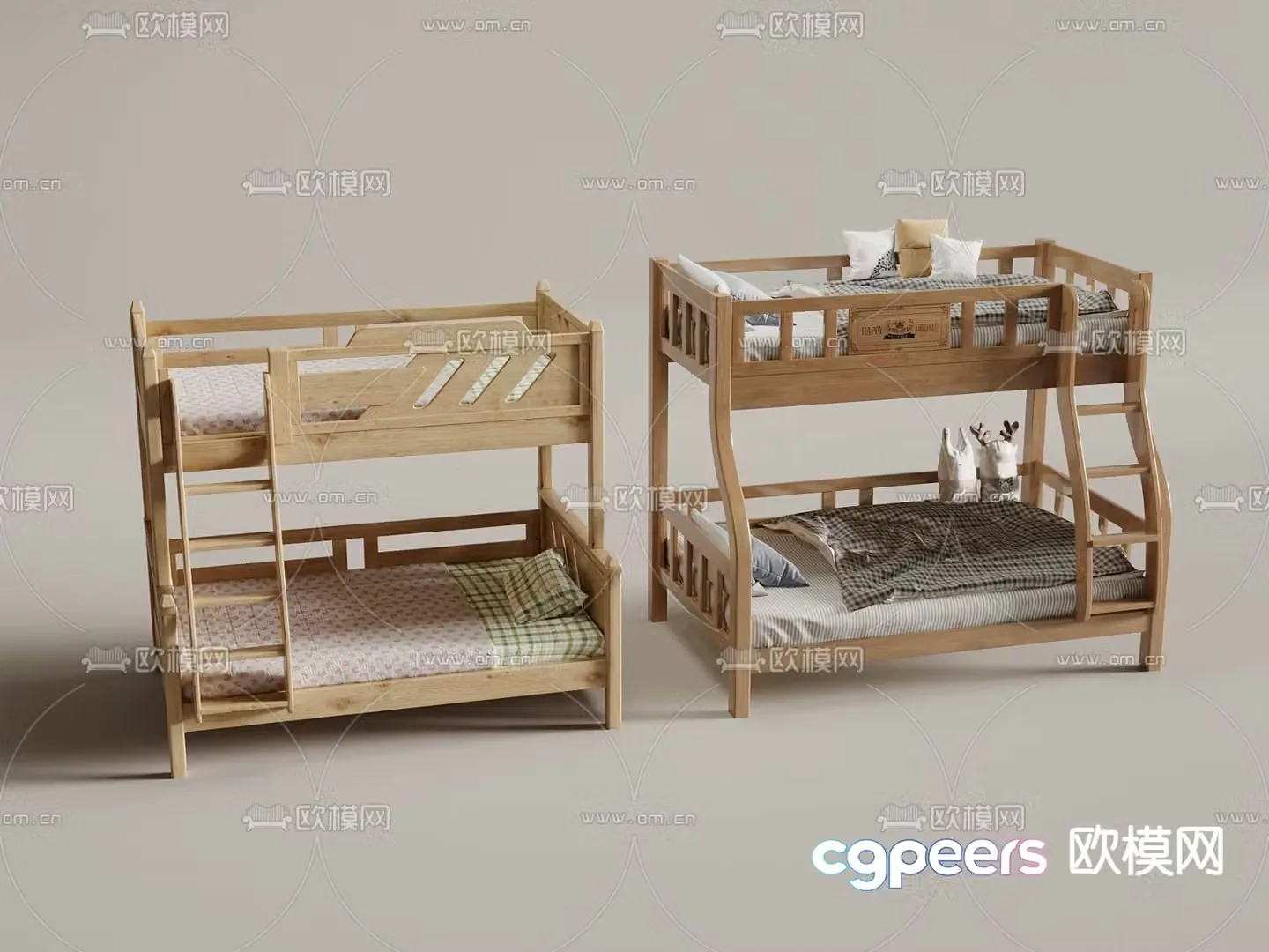 Children’s bed bunk bed 3d model