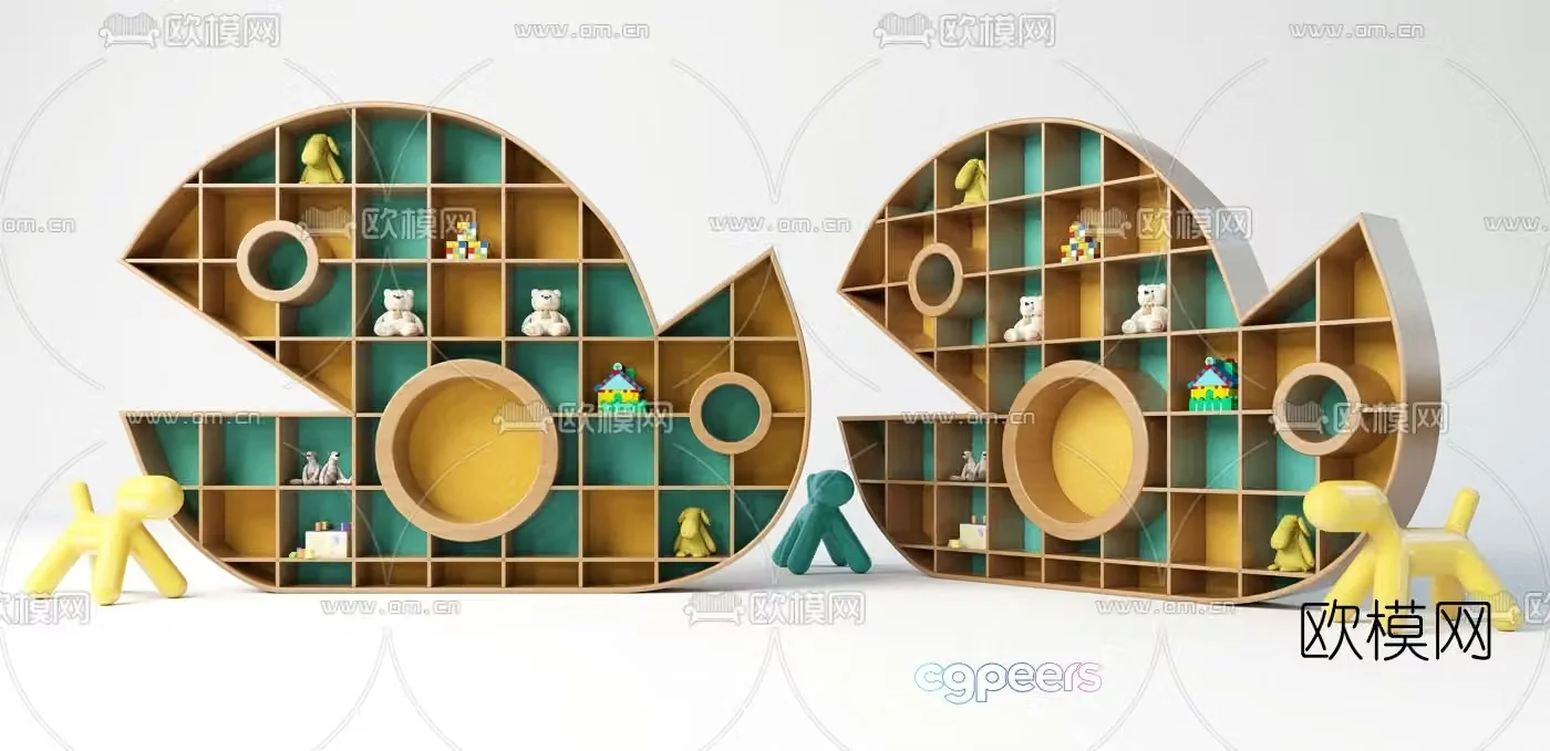 Nordic creative children’s cabinet 3D model