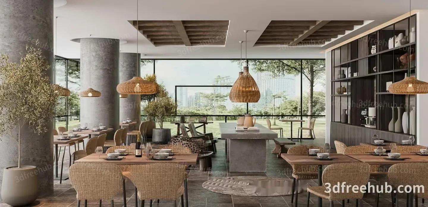 Modern Dining Room 3D Model – 19561 – VRAY Render