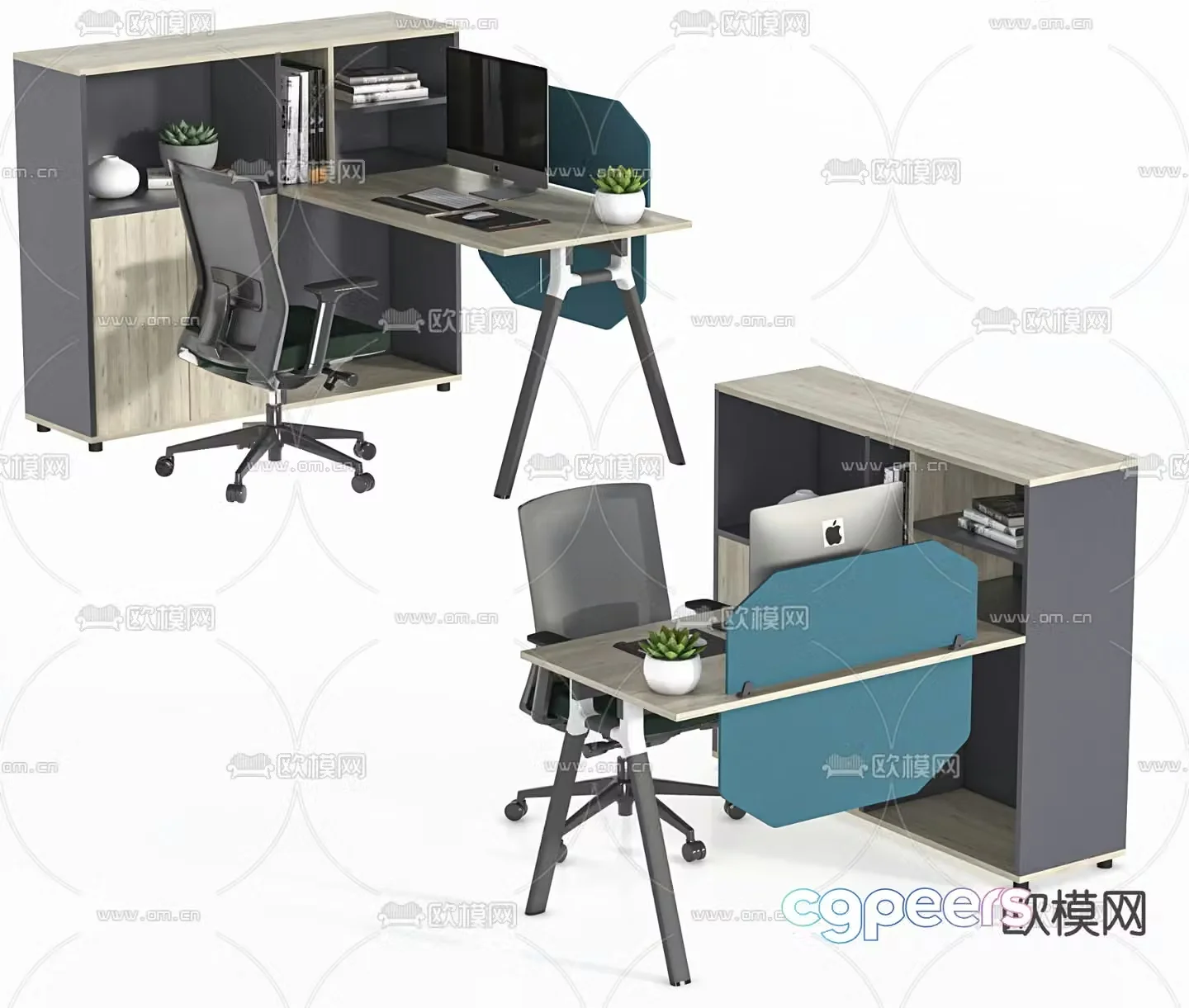 desk supervisor desk manager desk 3d model
