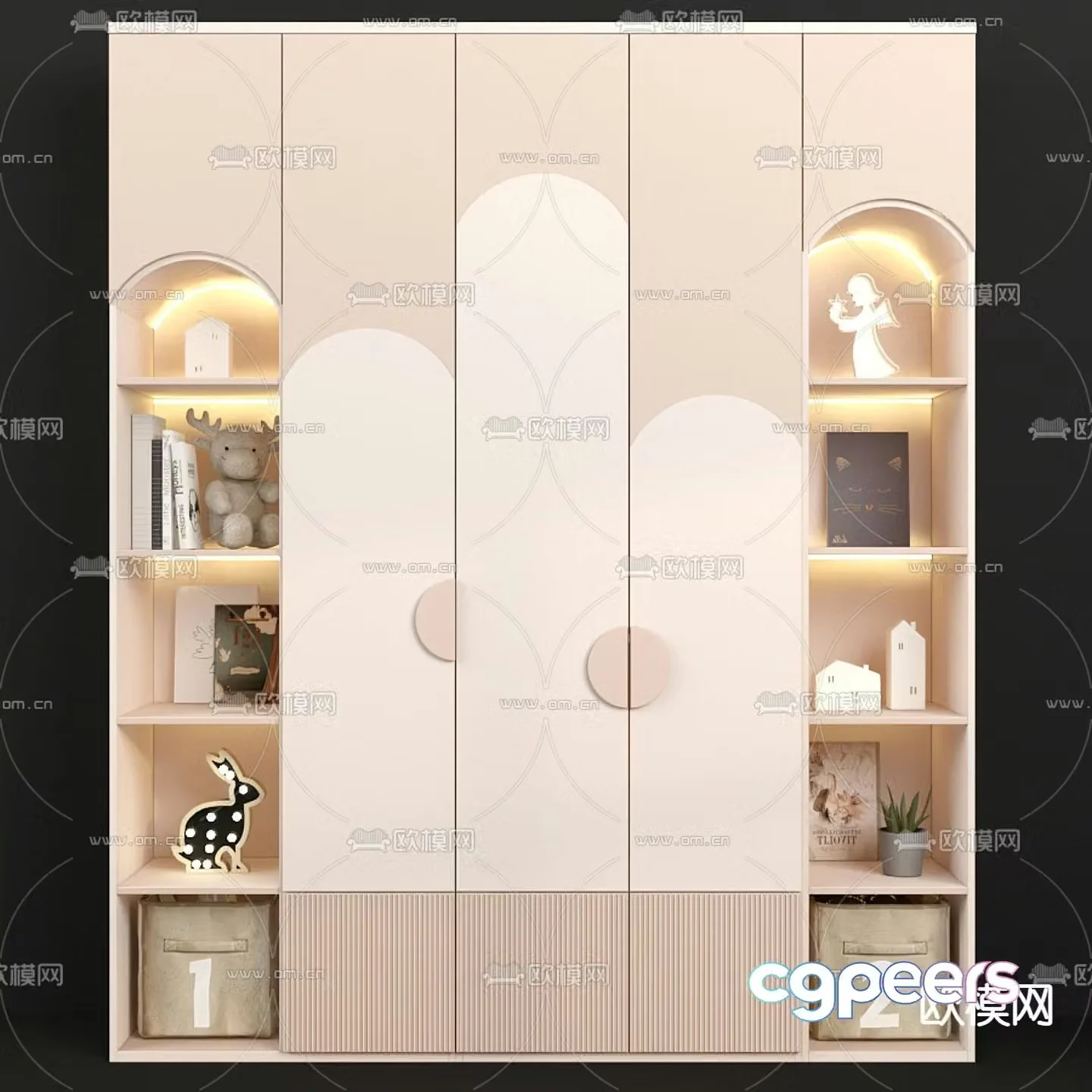 Modern children’s wardrobe 3d model