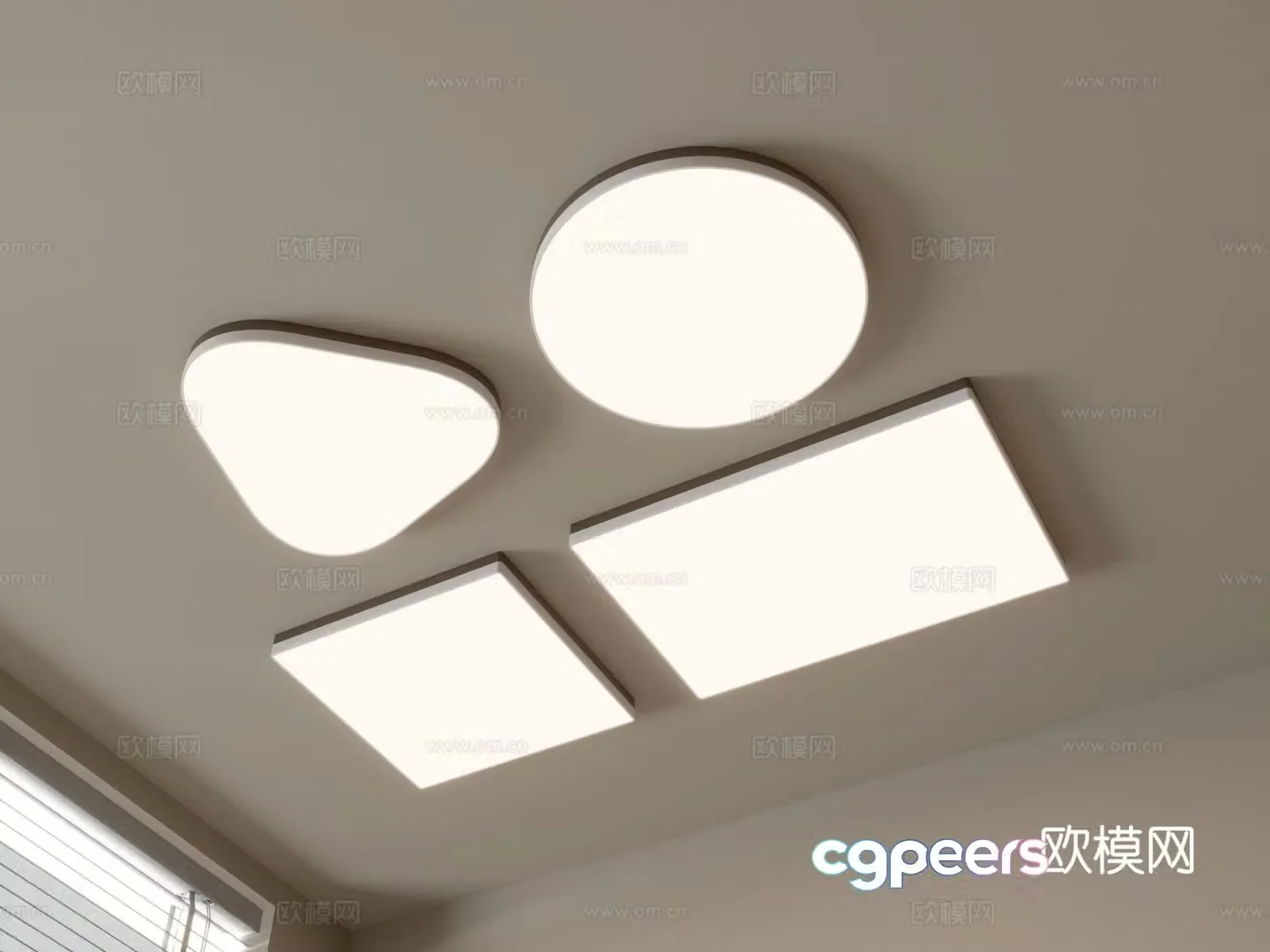 Geometric ceiling lamp bedroom lamp 3d model