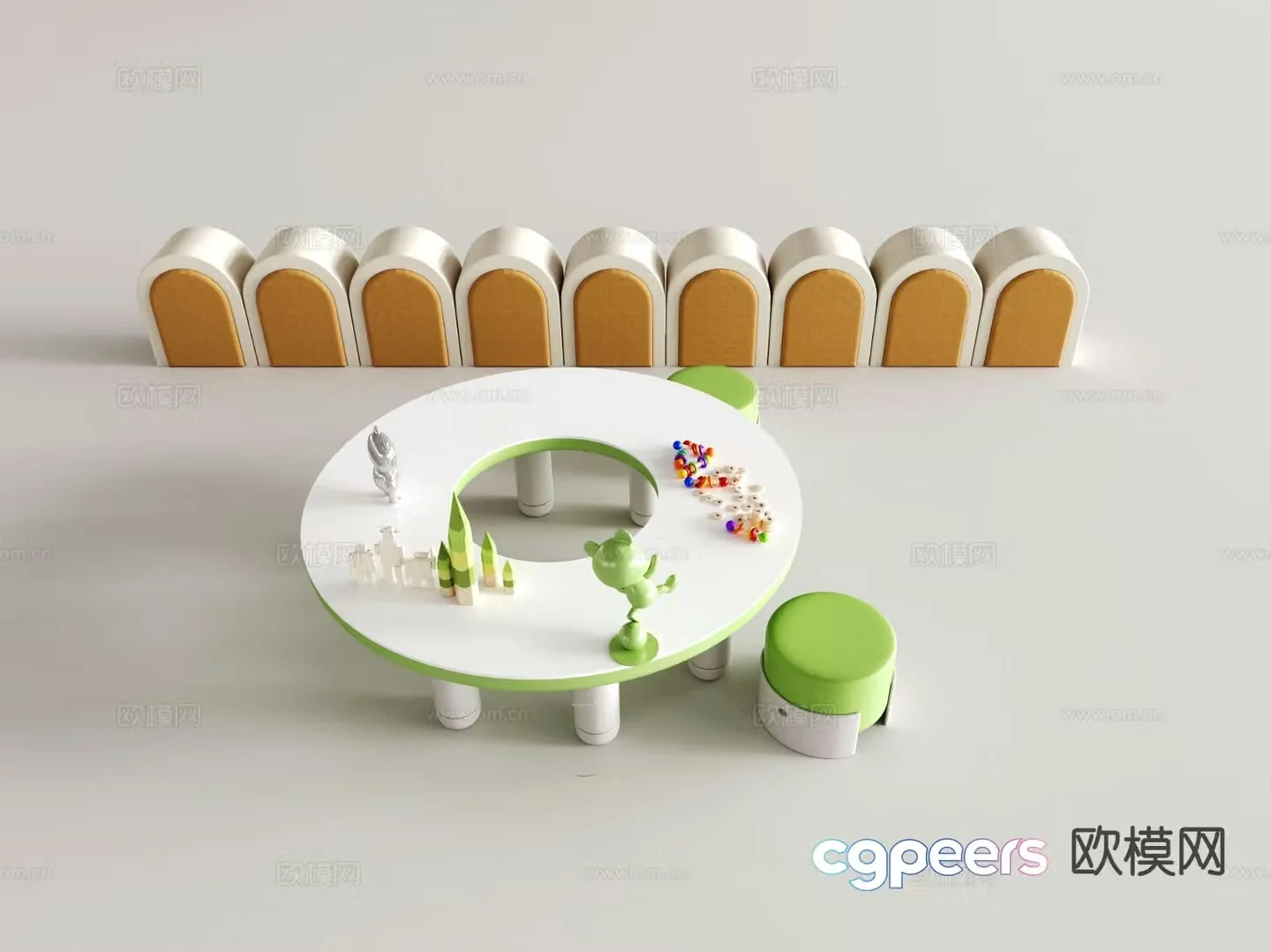Modern children’s table and chair 3d model