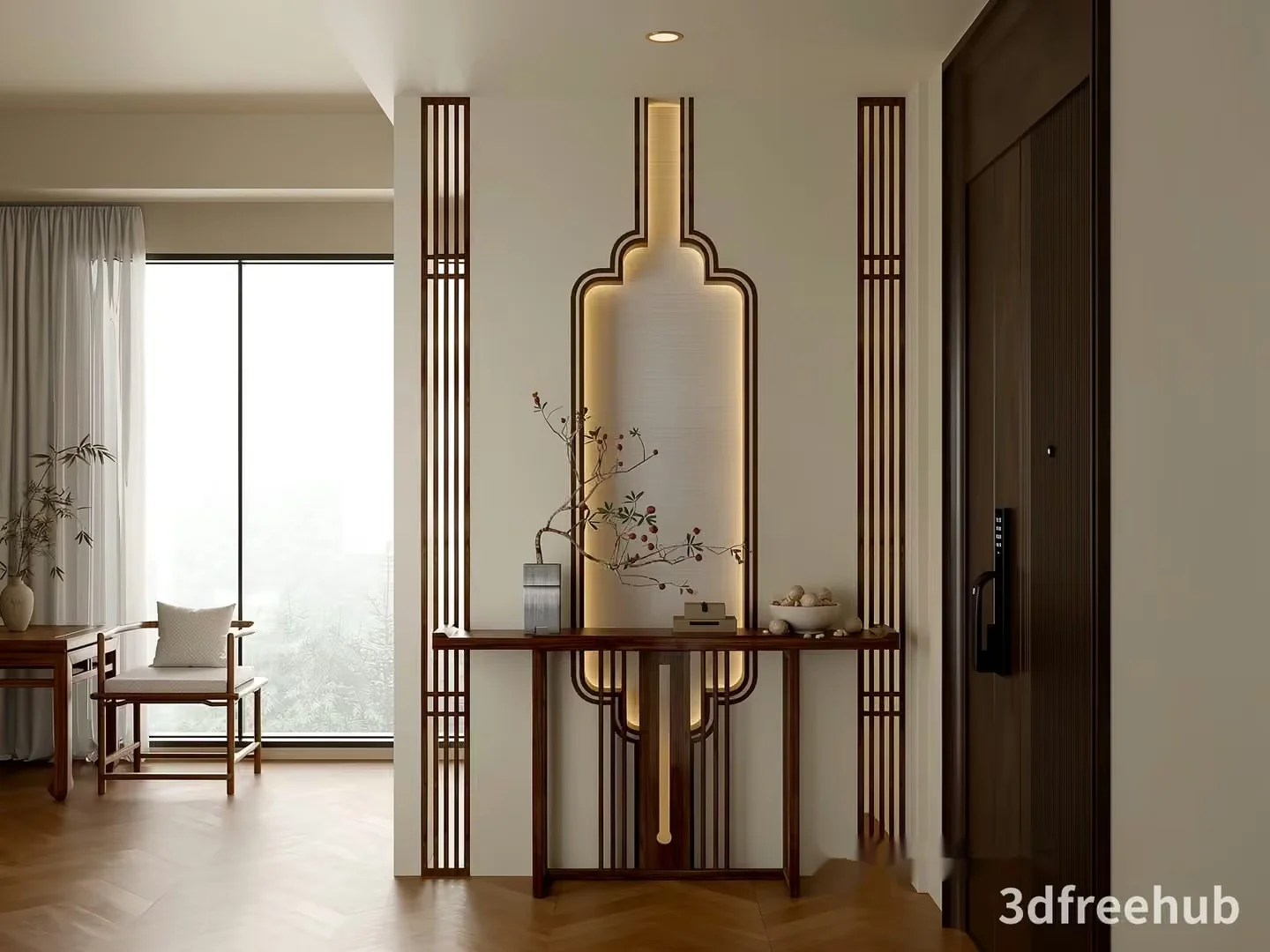 Art Deco-Inspired Hallway 3D Model – 18979 – VRAY Render