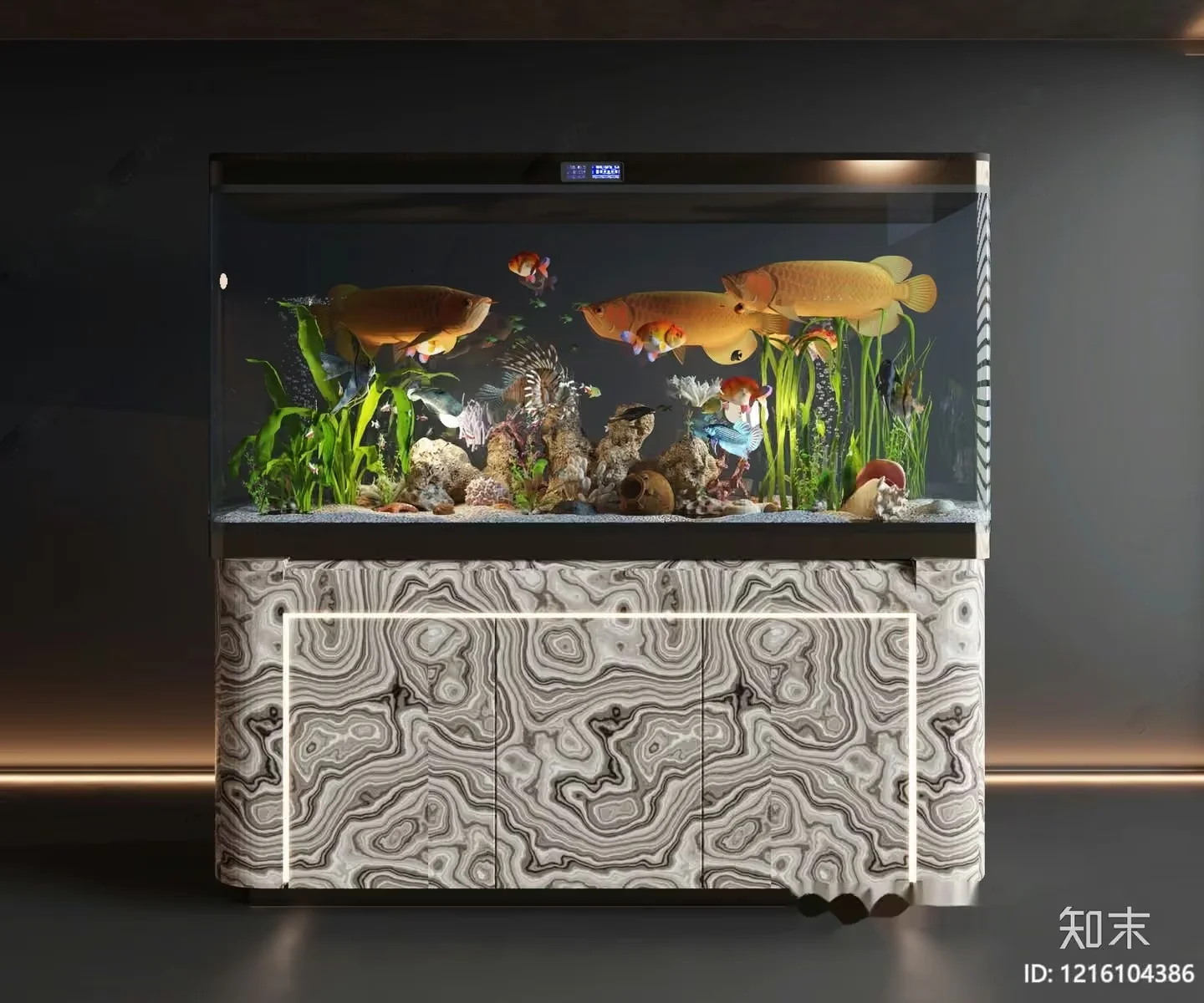 A Large Aquarium With A Fish Tank 3D Model – 11962 – VRAY Render