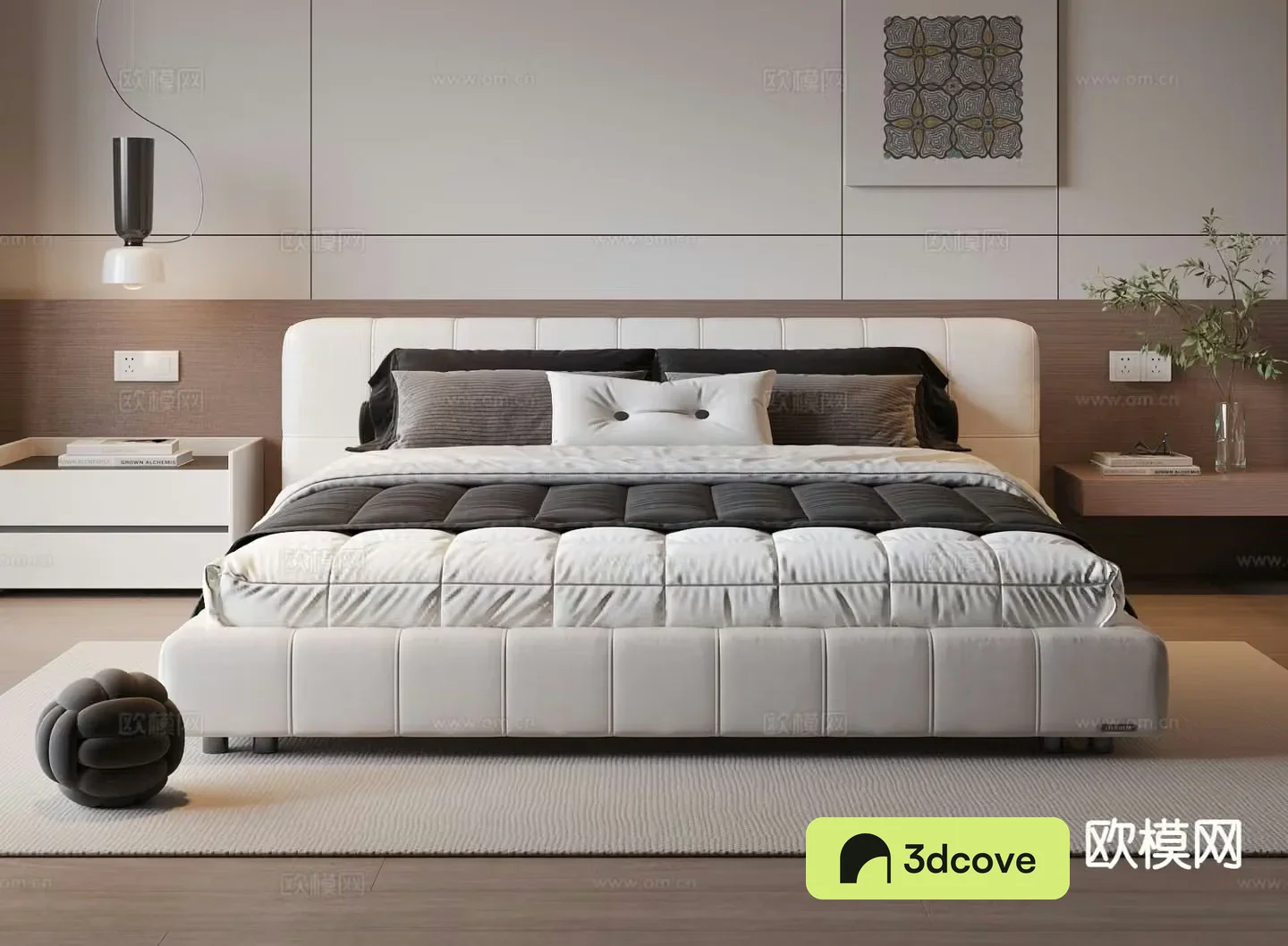 Fabric double bed