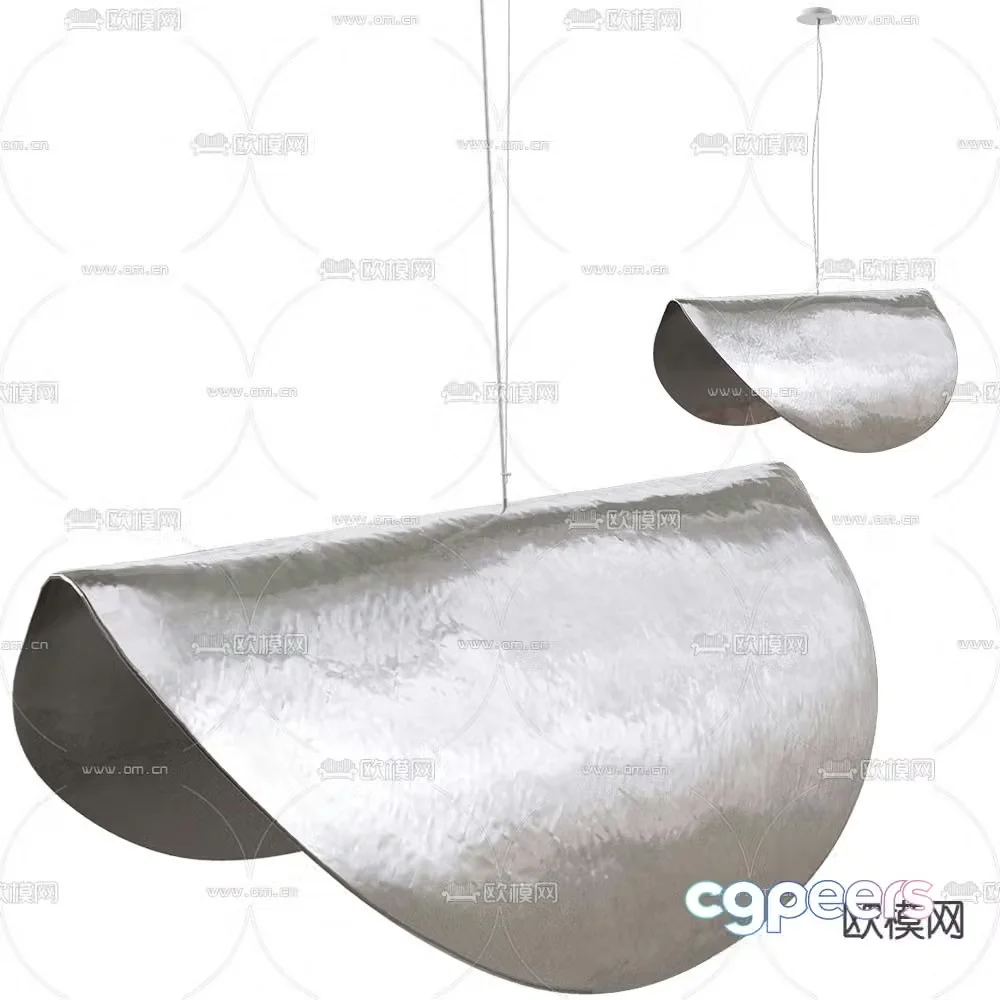 Silver Silver Foil Chandelier 3D Model