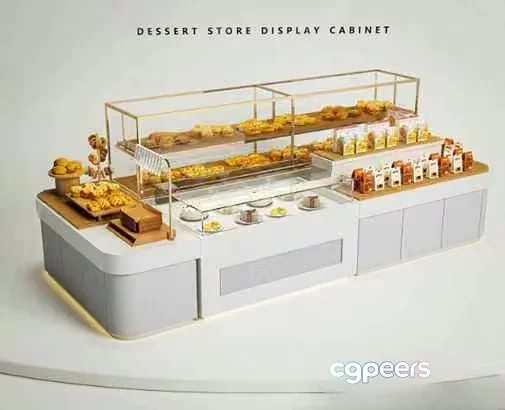Dessert Store Display Cabinet 3D Model – 21047 – VRAY Render