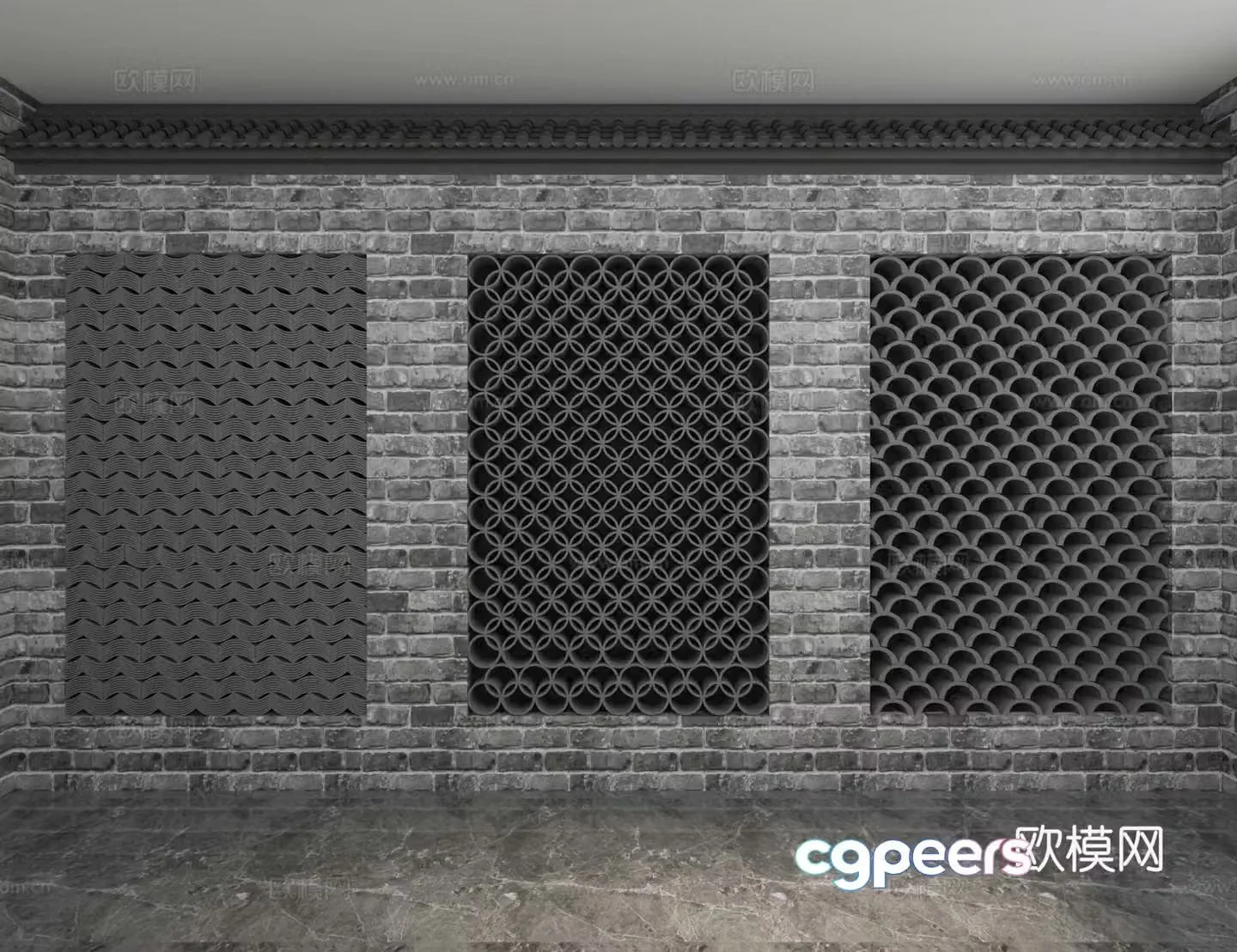 Modern background wall 3d model