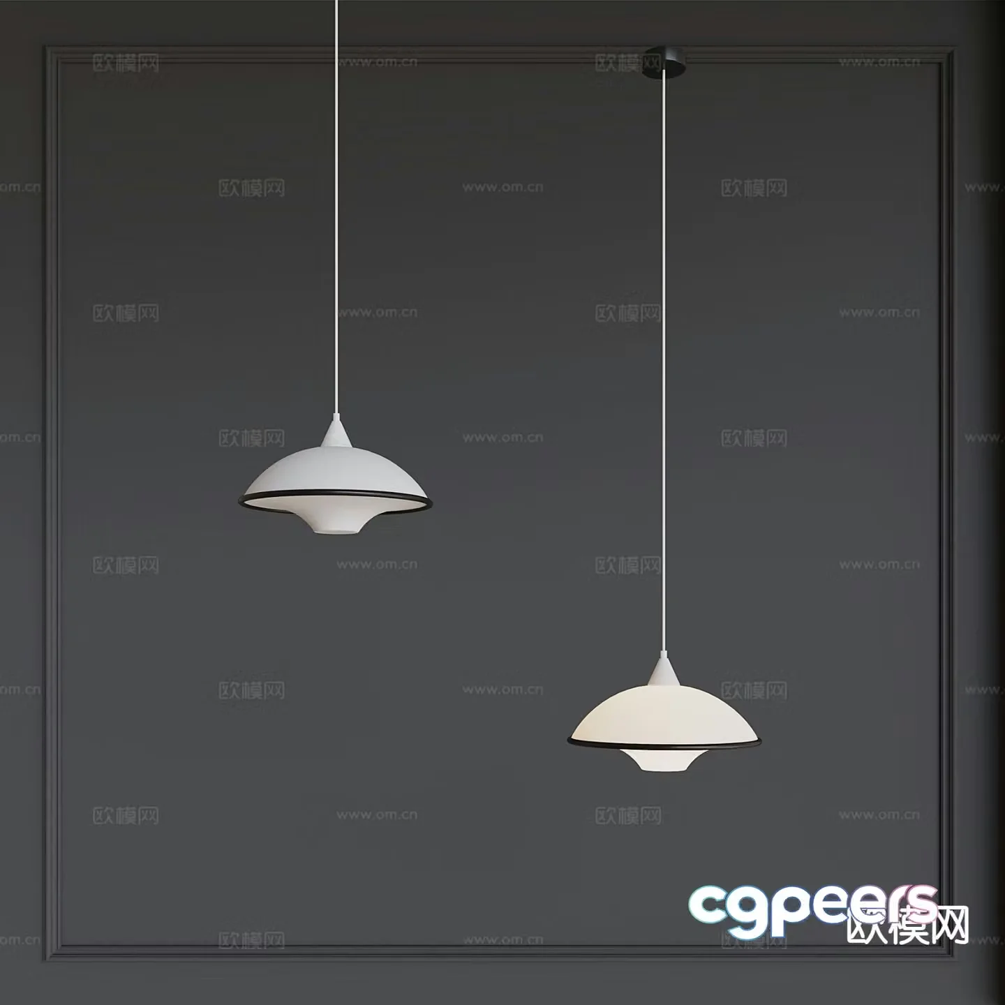 French flying saucer chandelier 3d model