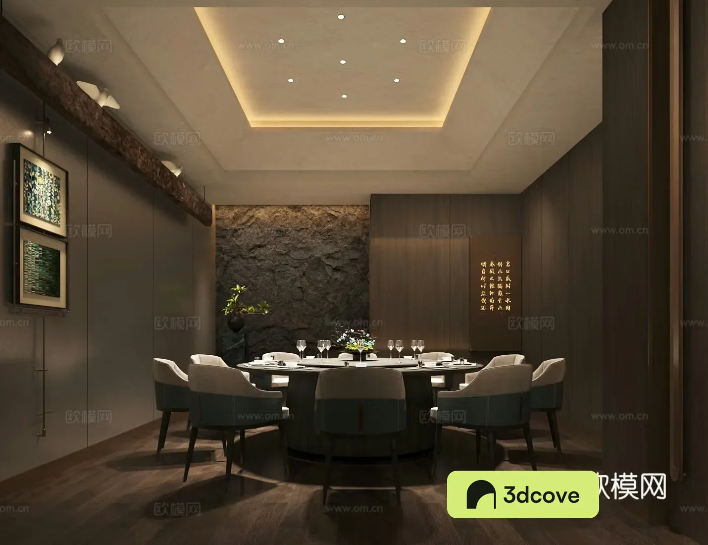 New Chinese private room Dining table and chair combination