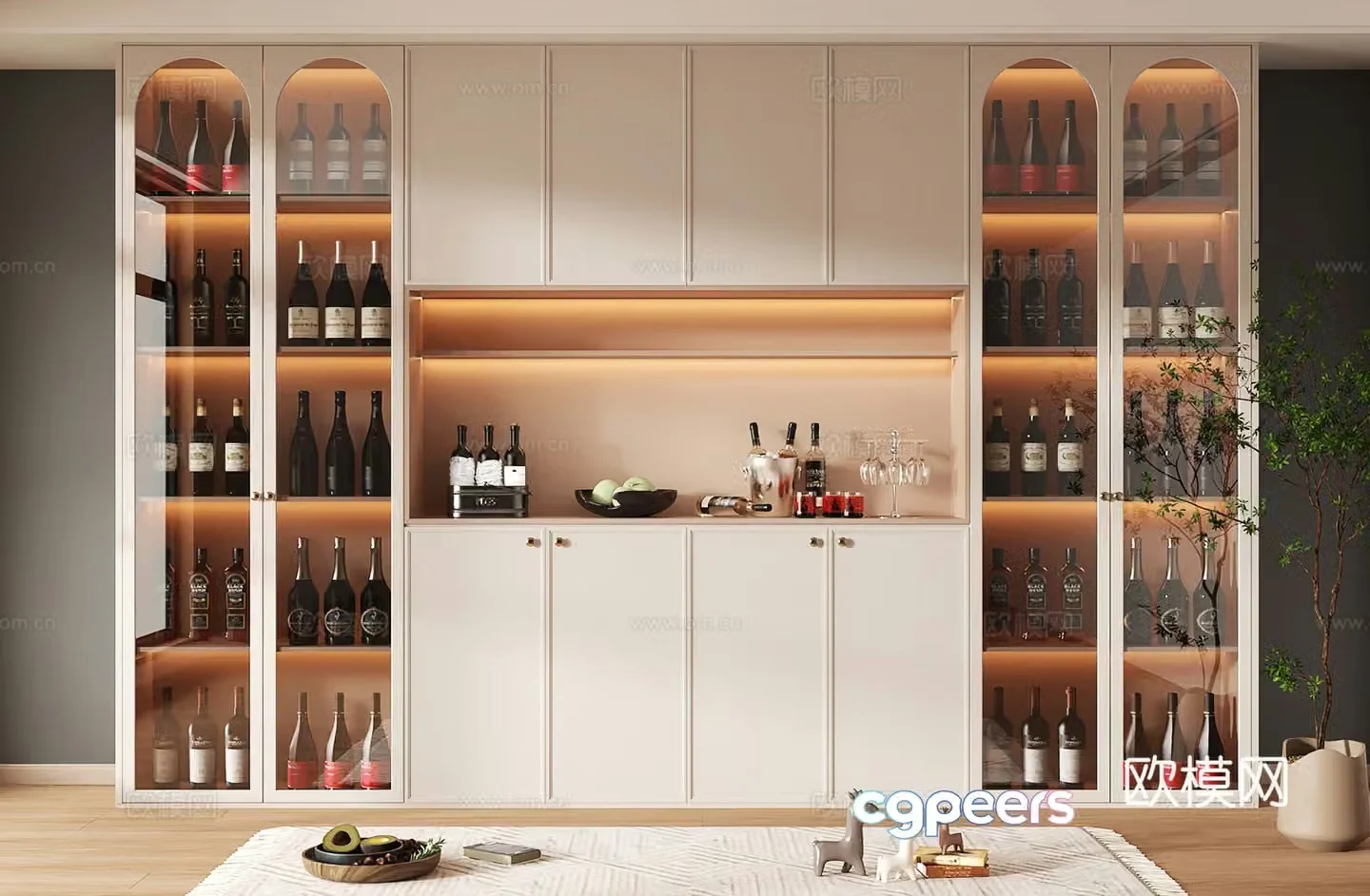 Wine cabinet design Wine cabinet red wine cabinet bar wine cabinet partition wine cabinet 3D model