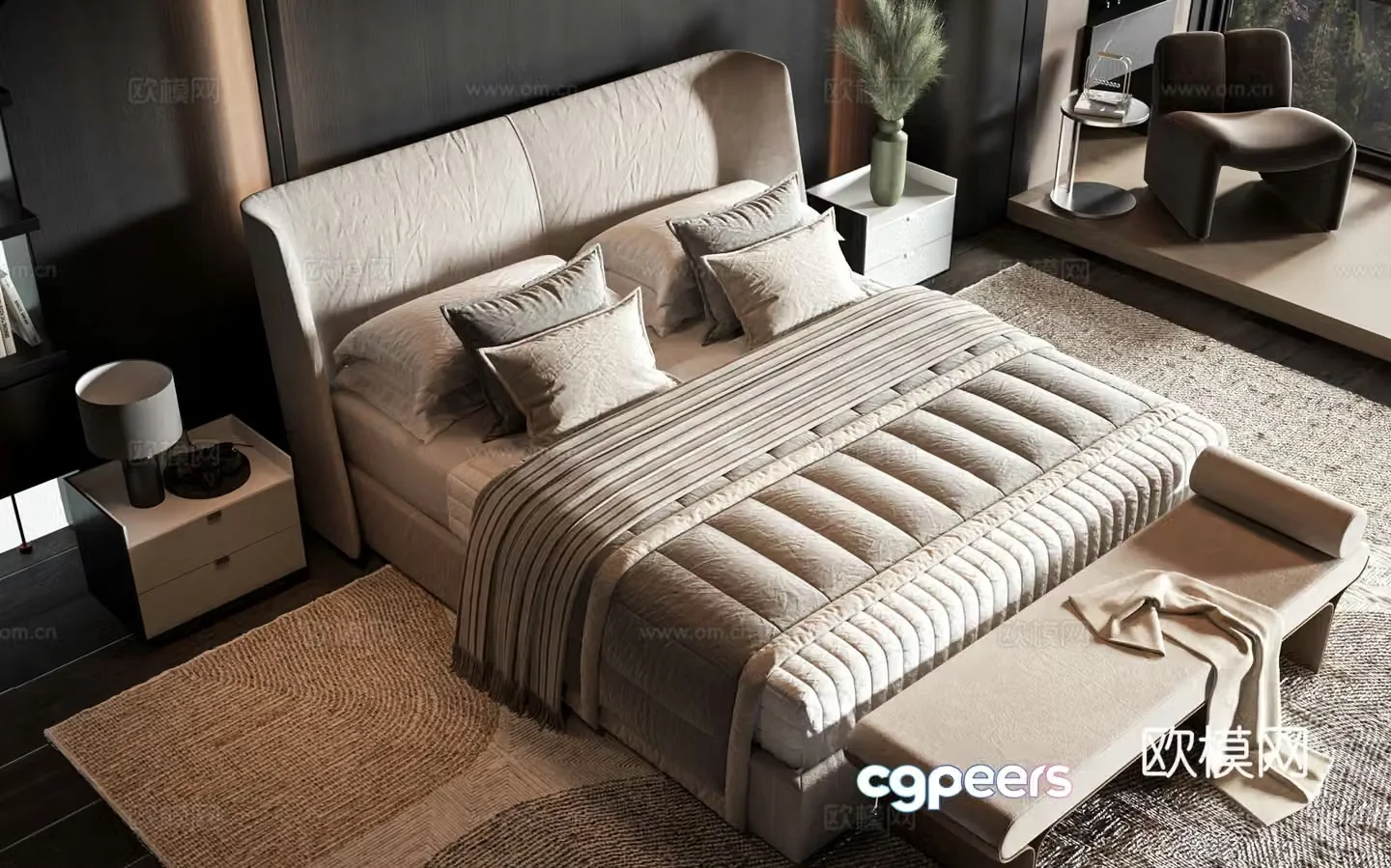 Modern style product bed 3d model