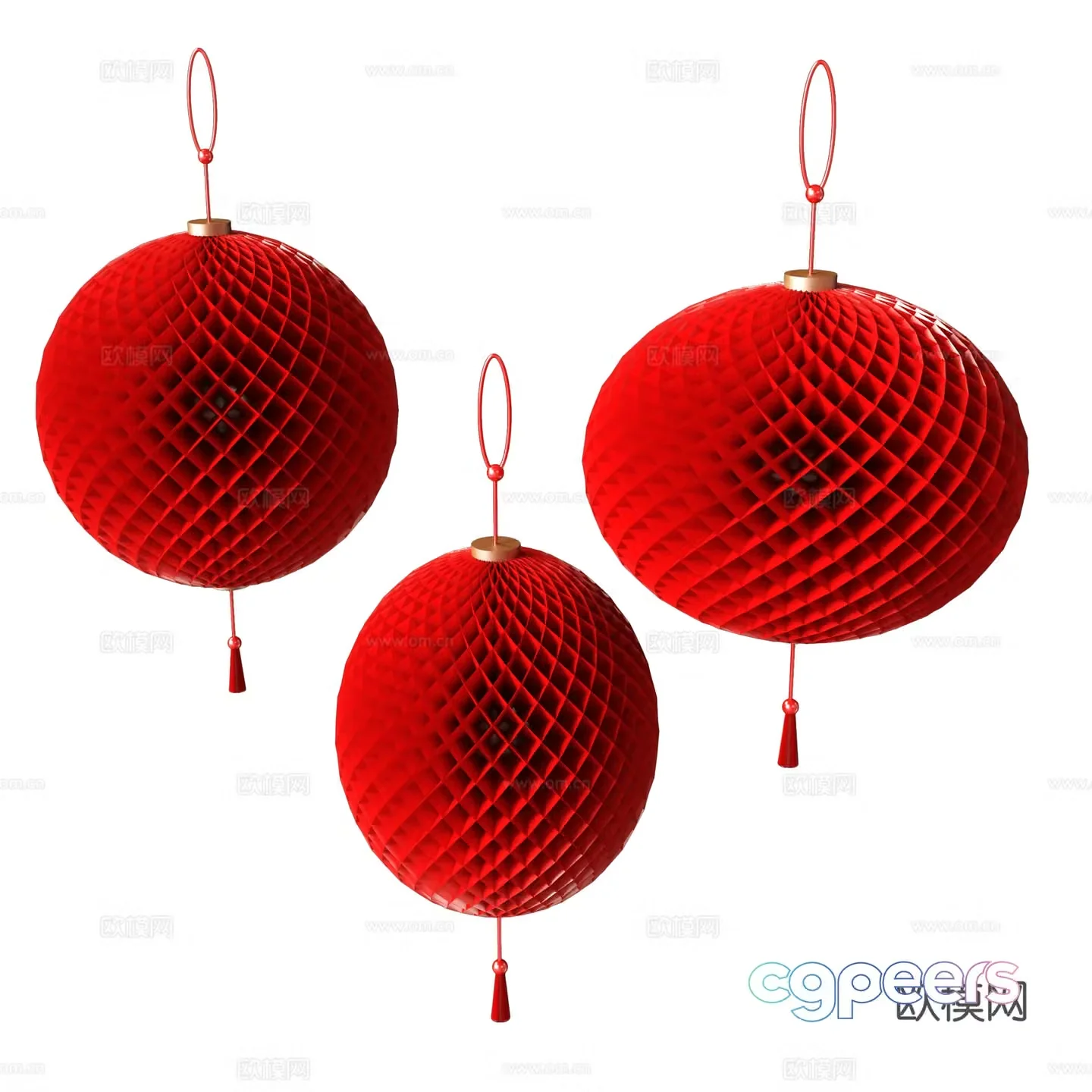 New Year Lantern Festival Lantern 3d model