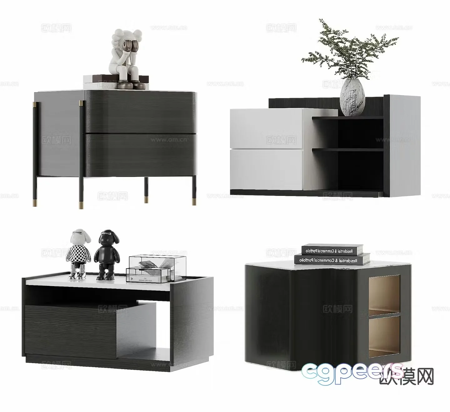 Modern bedside table 3d model
