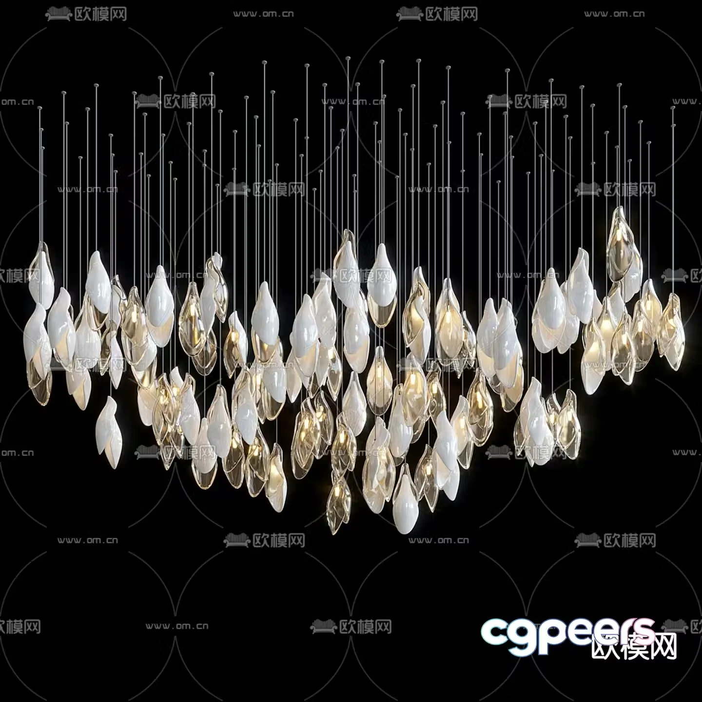 European crystal chandelier decorative chandelier 3d model