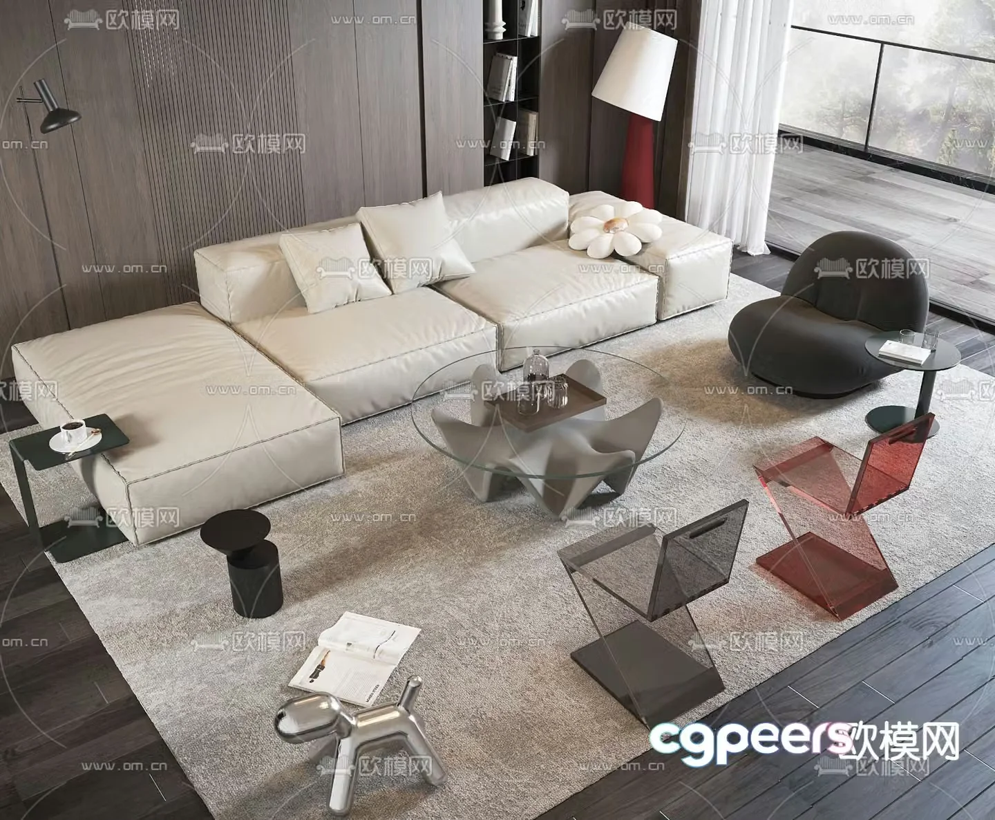 Modern modular sofa corner sofa 3d model