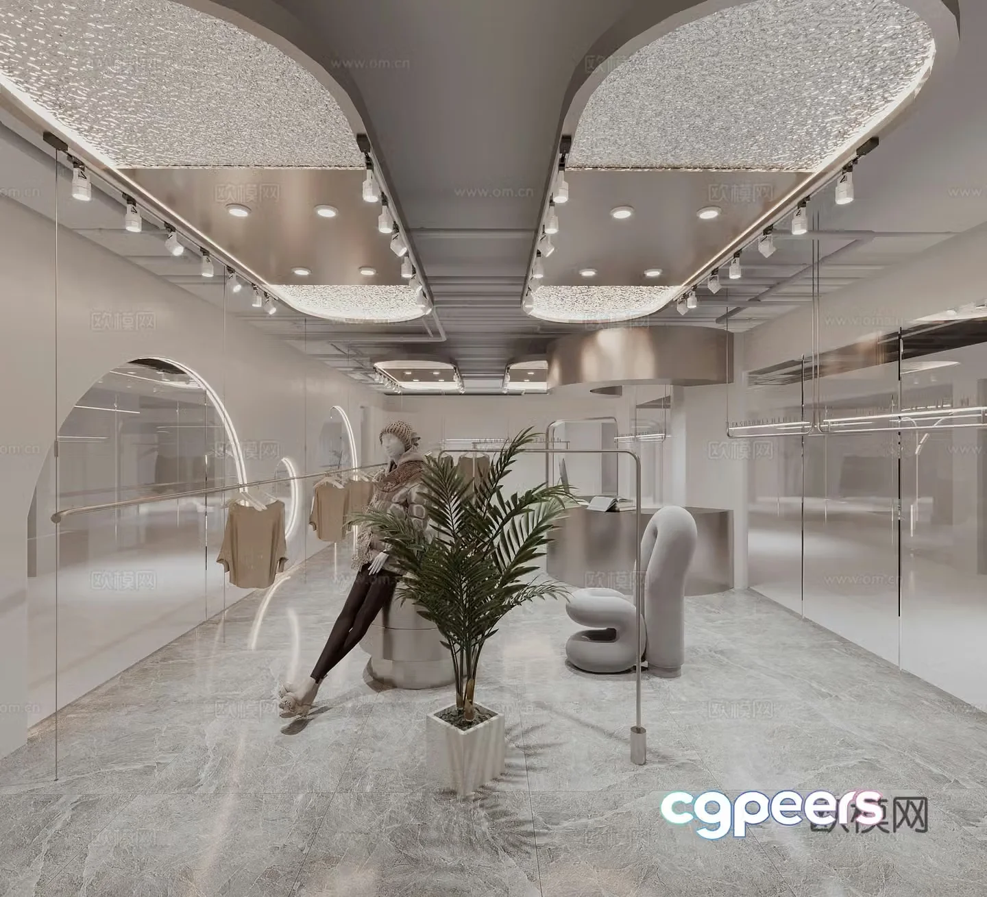 Modern women’s clothing store clothing store 3d model
