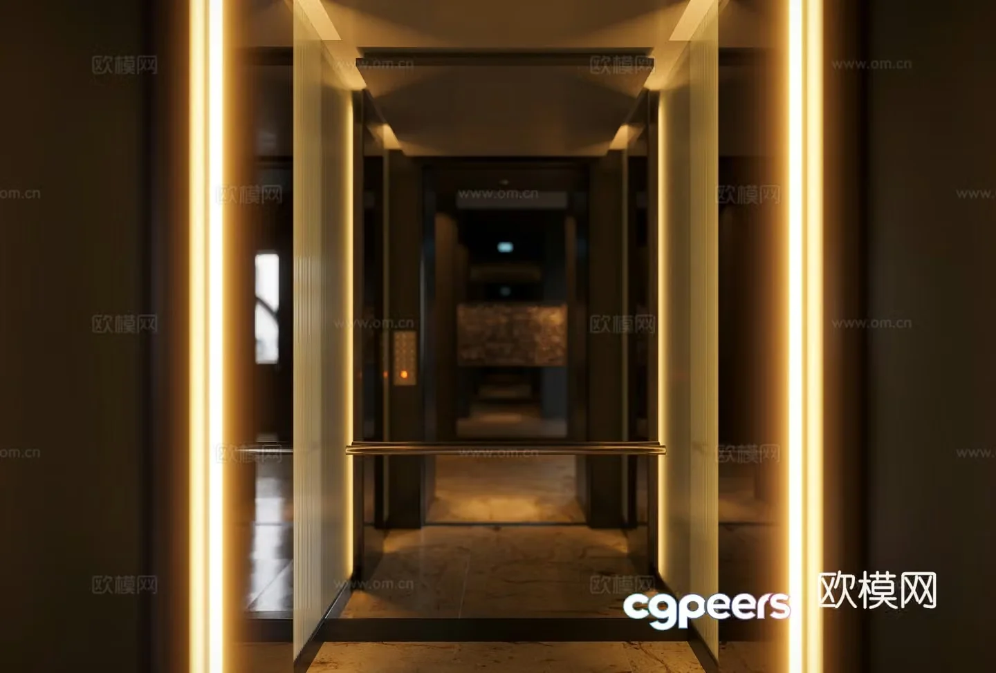 modern elevator elevator door elevator room 3d model