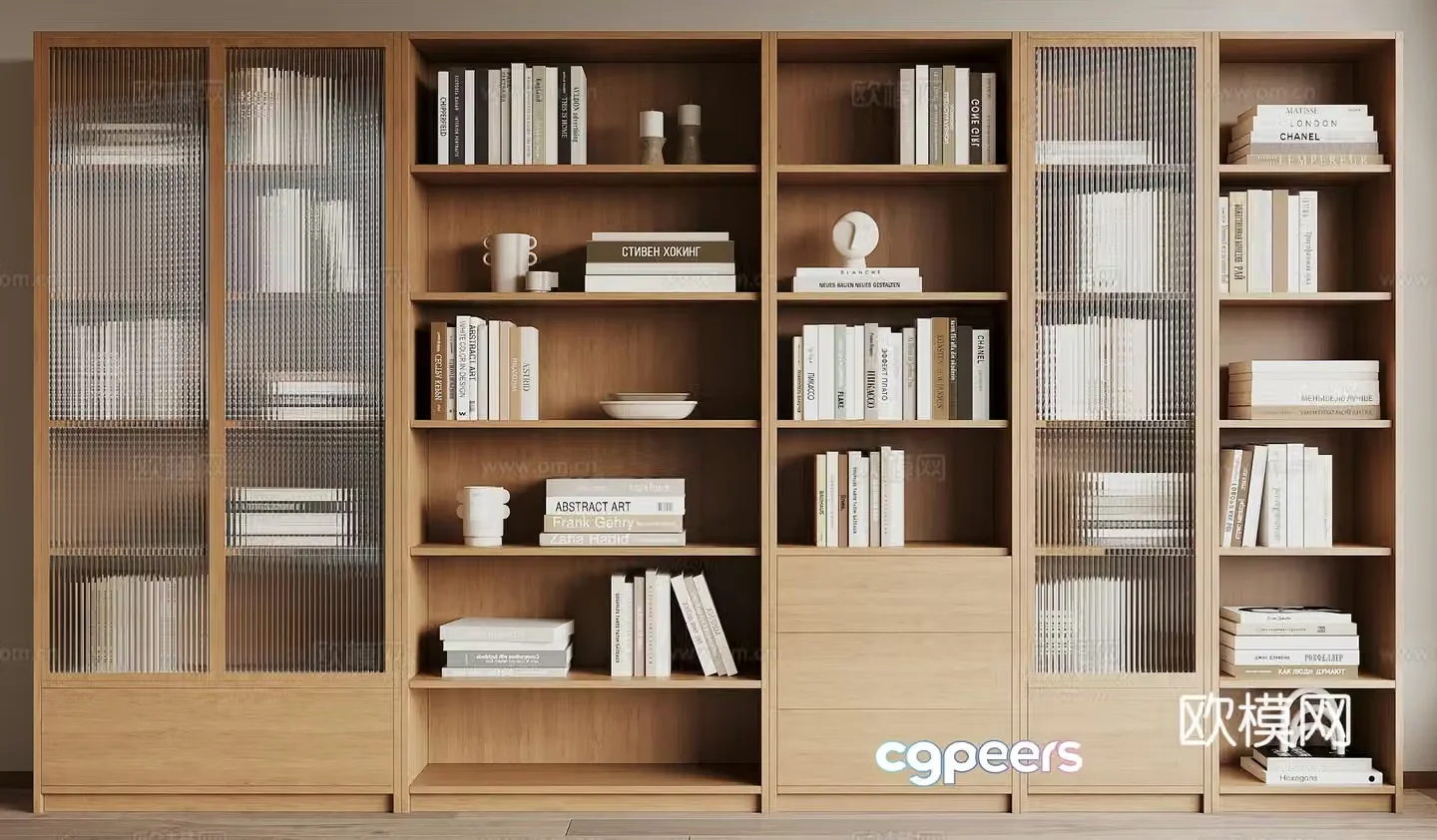 Modern bookcase 3d model