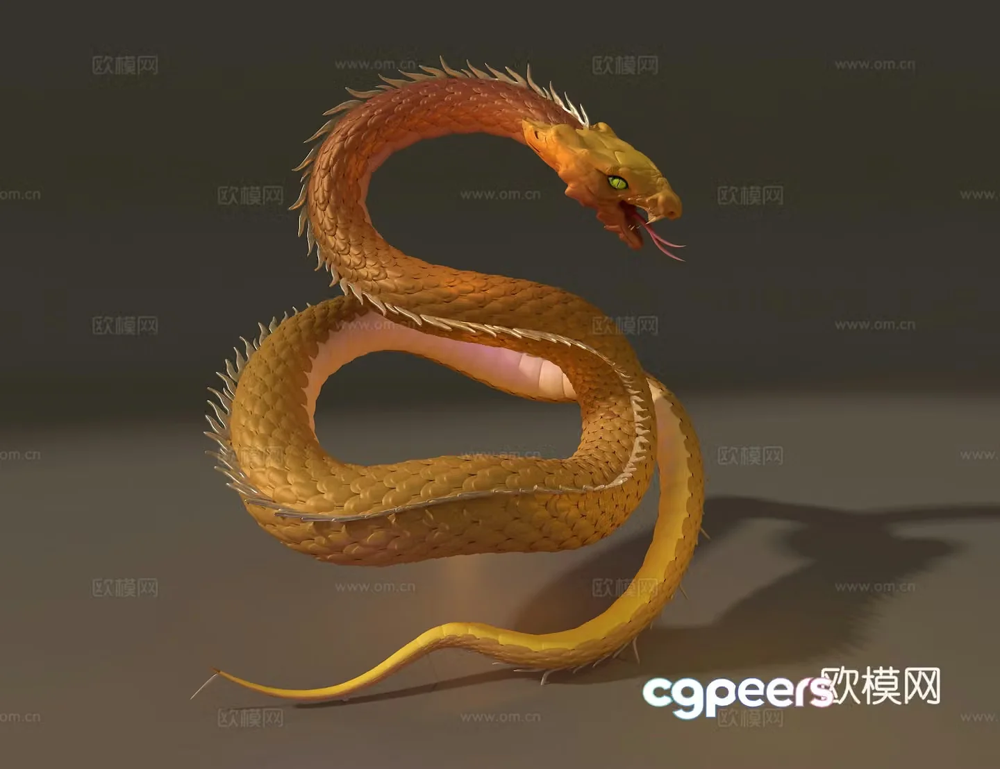 Cartoon snake trendy toy sculpture ornament 3d model