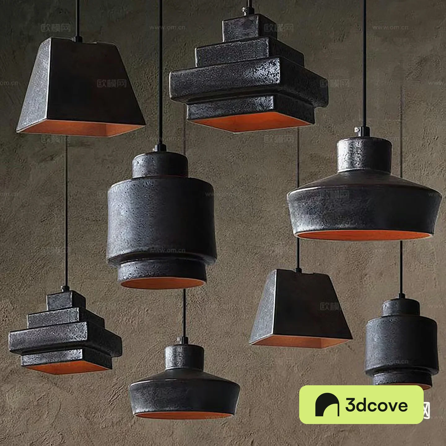 Industrial style chandelier bedside small chandelier