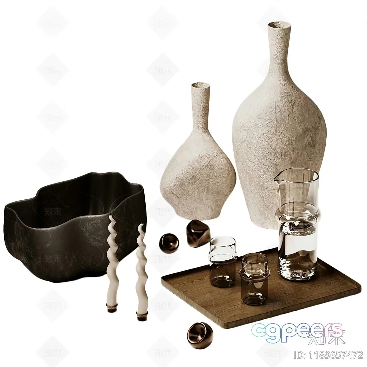 Abstract Decorative Objects 3D Model – 4365 – VRAY Render