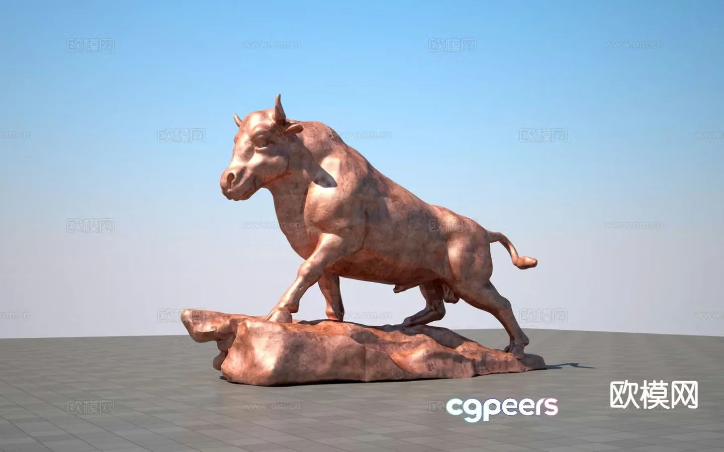 Pioneer Cow Sculpture 3D Model