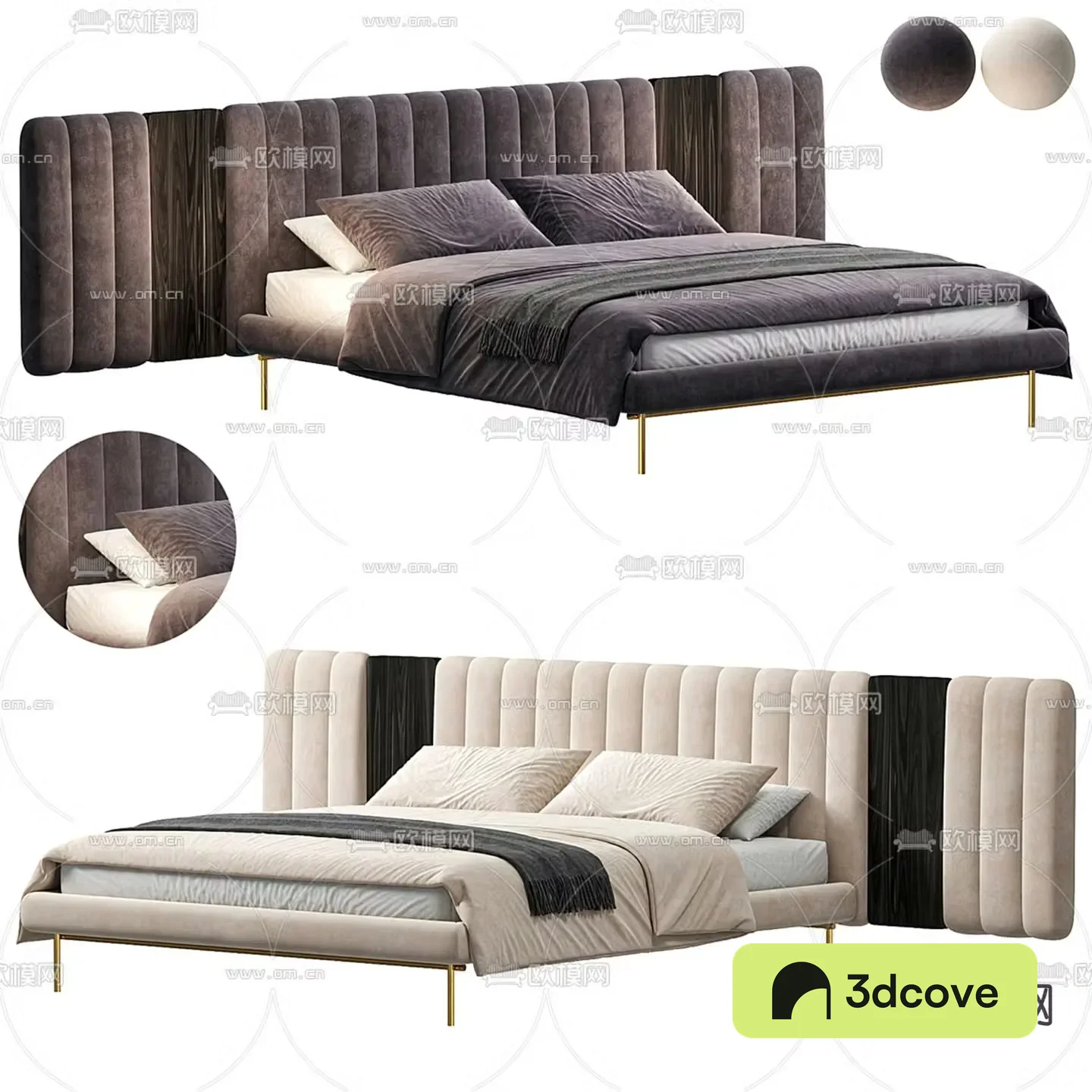Light luxury double bed