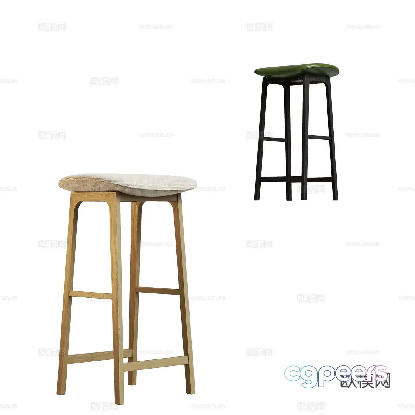 Modern bar stool high stool bar stool 3d model
