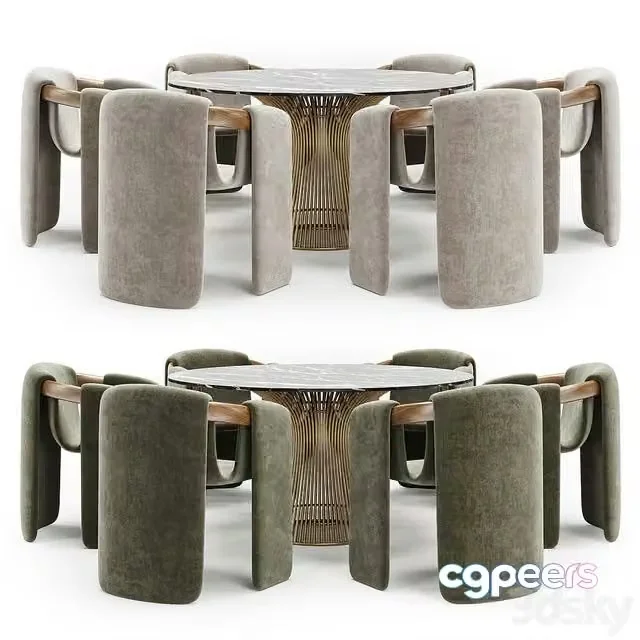 3ds Max Free – Dining set 136