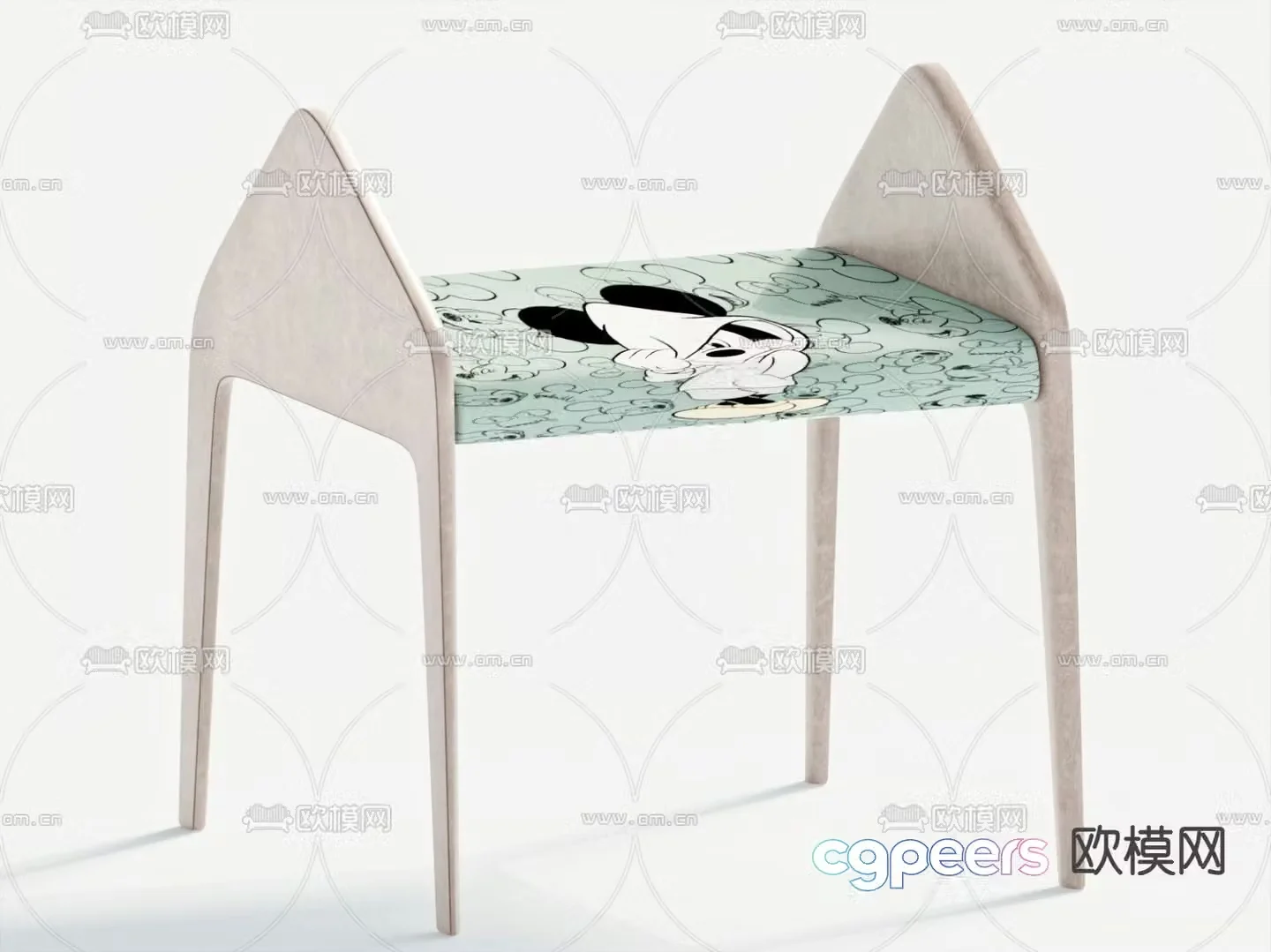Children’s Stool Cartoon Chair Shoe Changing Stool 3D Model