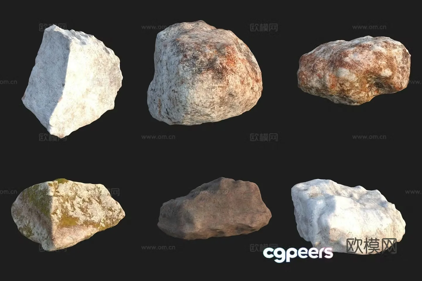 Granite stone stone 3d model