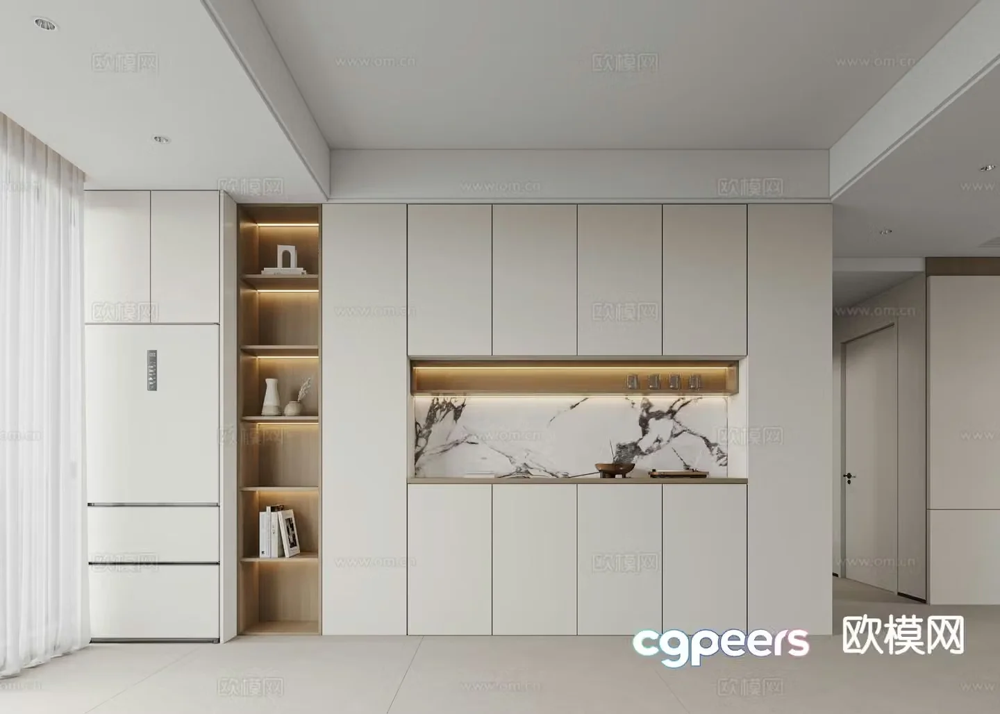 Modern wine cabinet sideboard 3d model