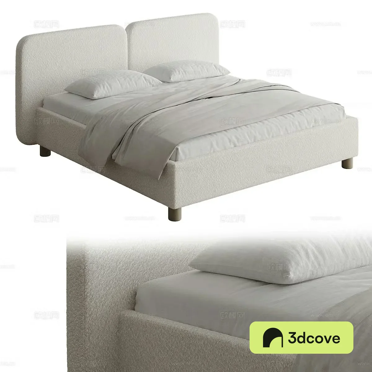 Modern Cream Style Venta Double Bed