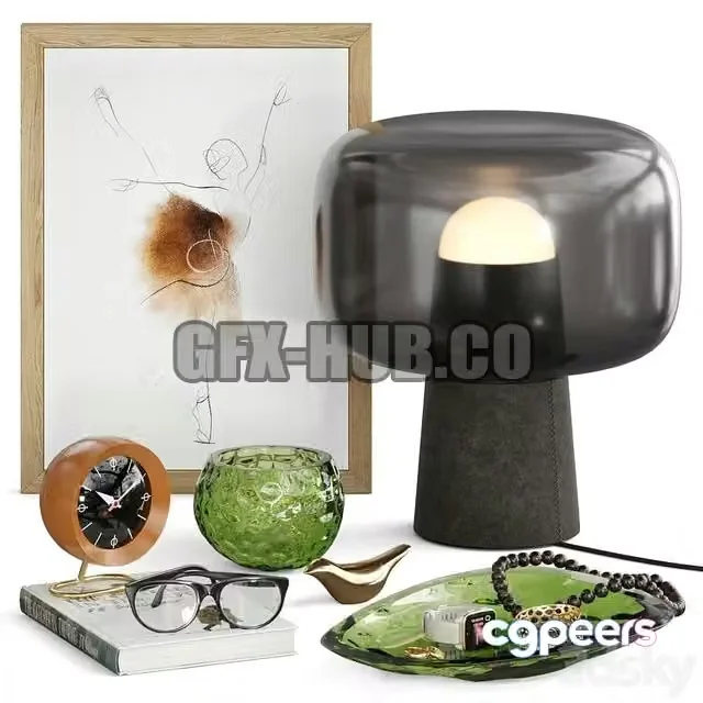 3ds Max Free – Decor set Bully Blu Dot table lamp