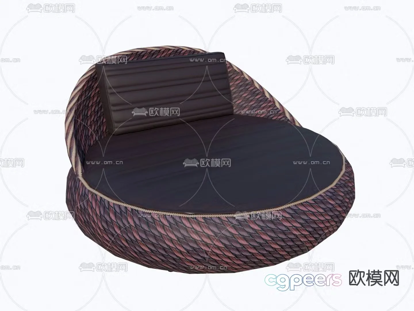 dedon rattan round bed 3d model