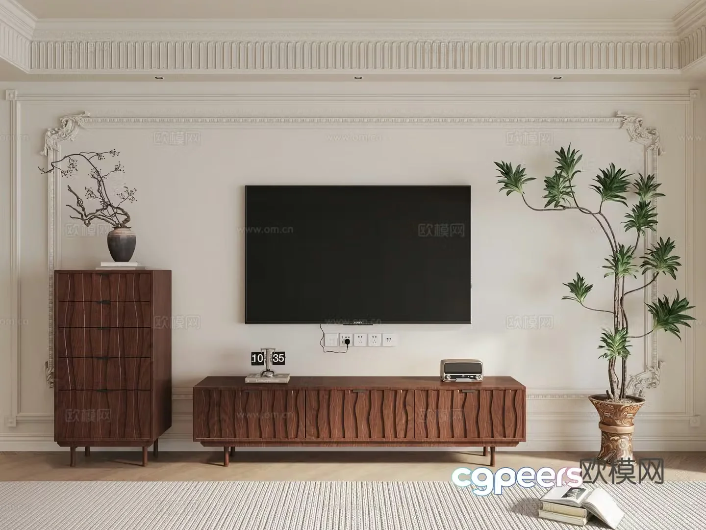 TV cabinet side cabinet decorative cabinet chest cabinet 3d model