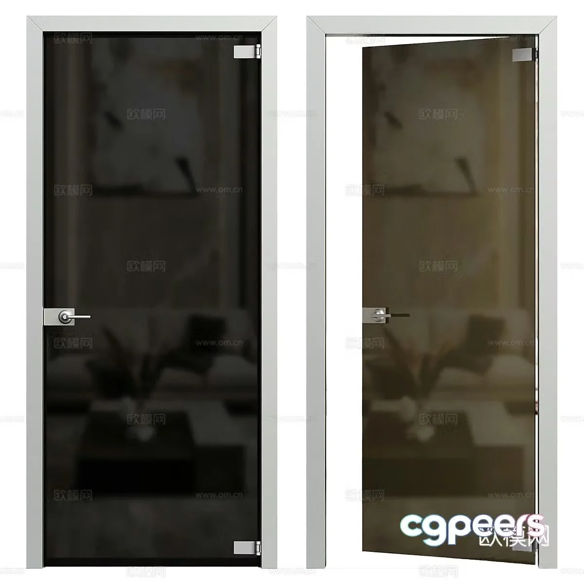 Modern glass door 3d model