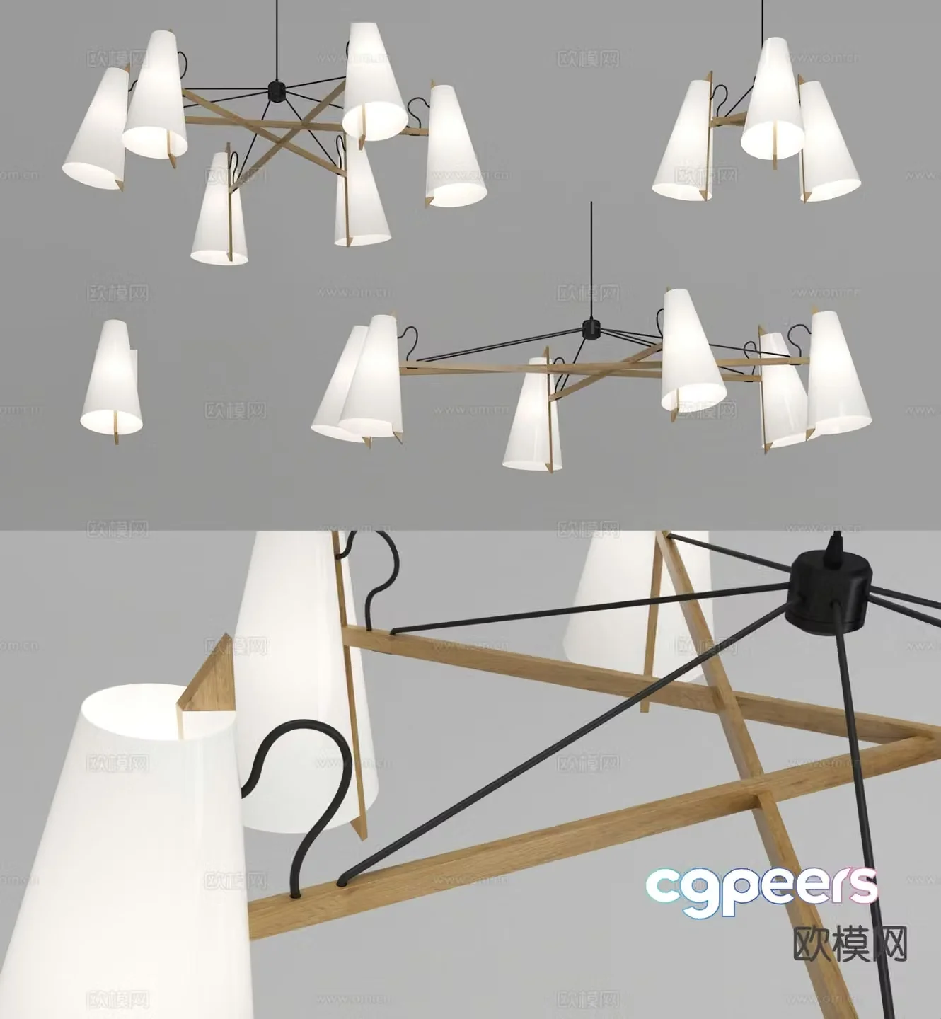 Nordic chandelier hall chandelier 3d model