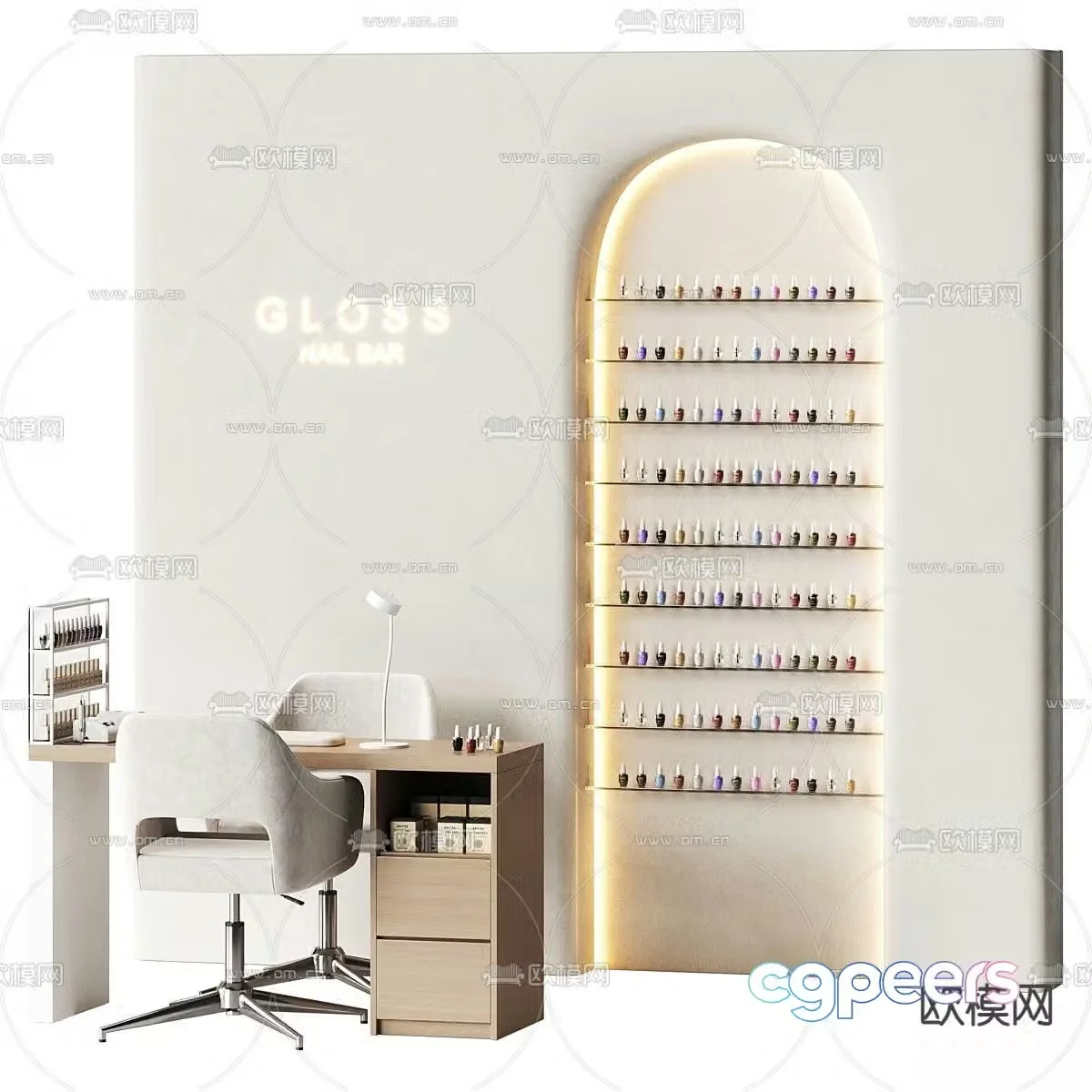 Nail art display cabinet decorative cabinet 33d model