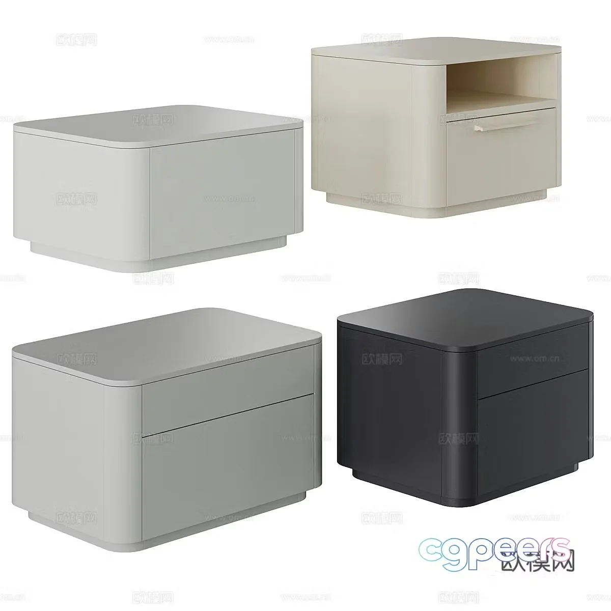 Modern Italian minimalist bedside table 3D model