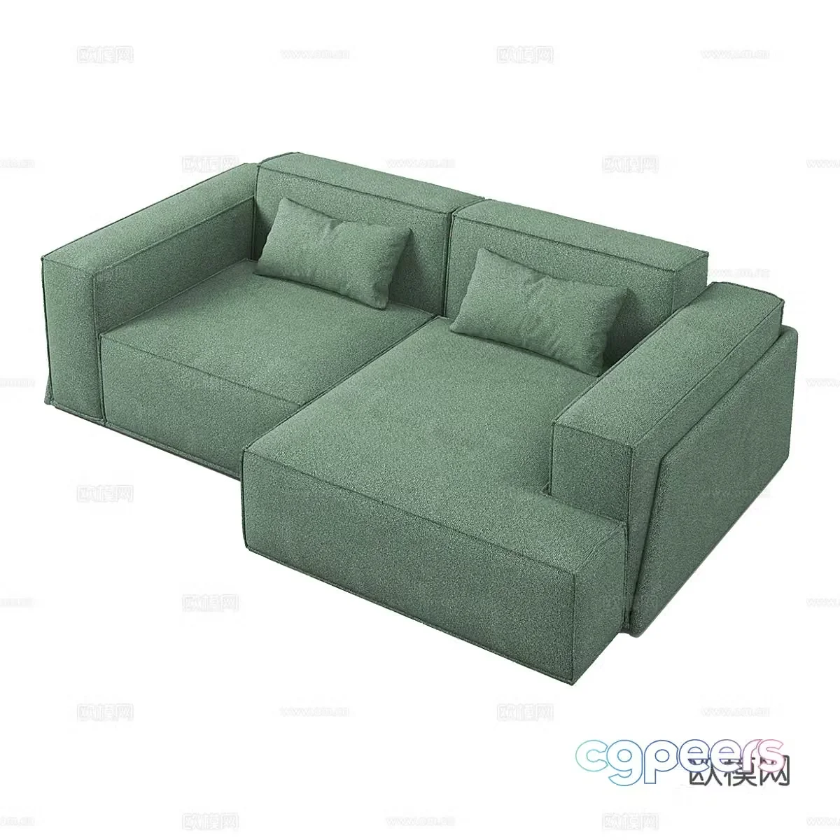 Modern simple double sofa double sofa simple double sofa living room sofa 3d model