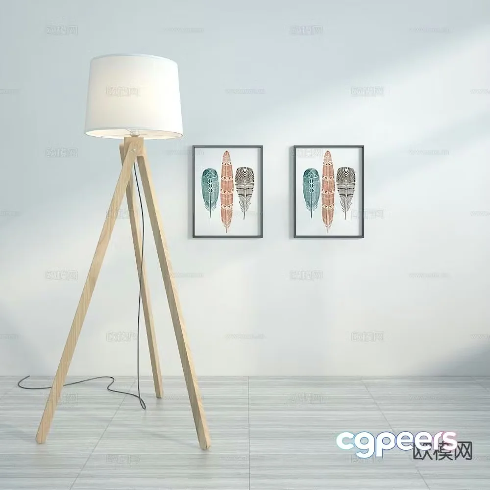 Nordic floor lamp 3d model